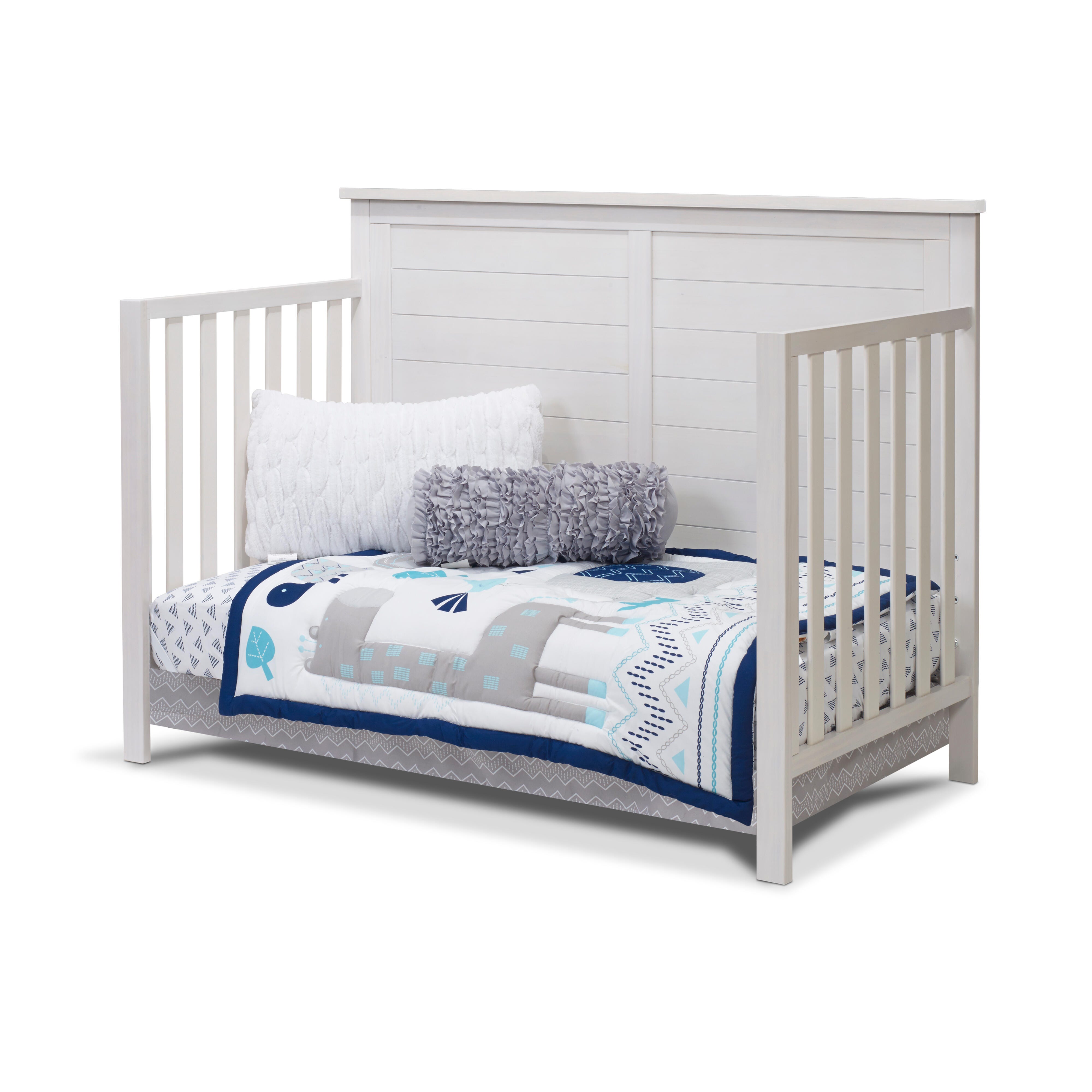 Sorelle Furniture Ashley 4-in-1 Convertible Crib, Weathered White, large