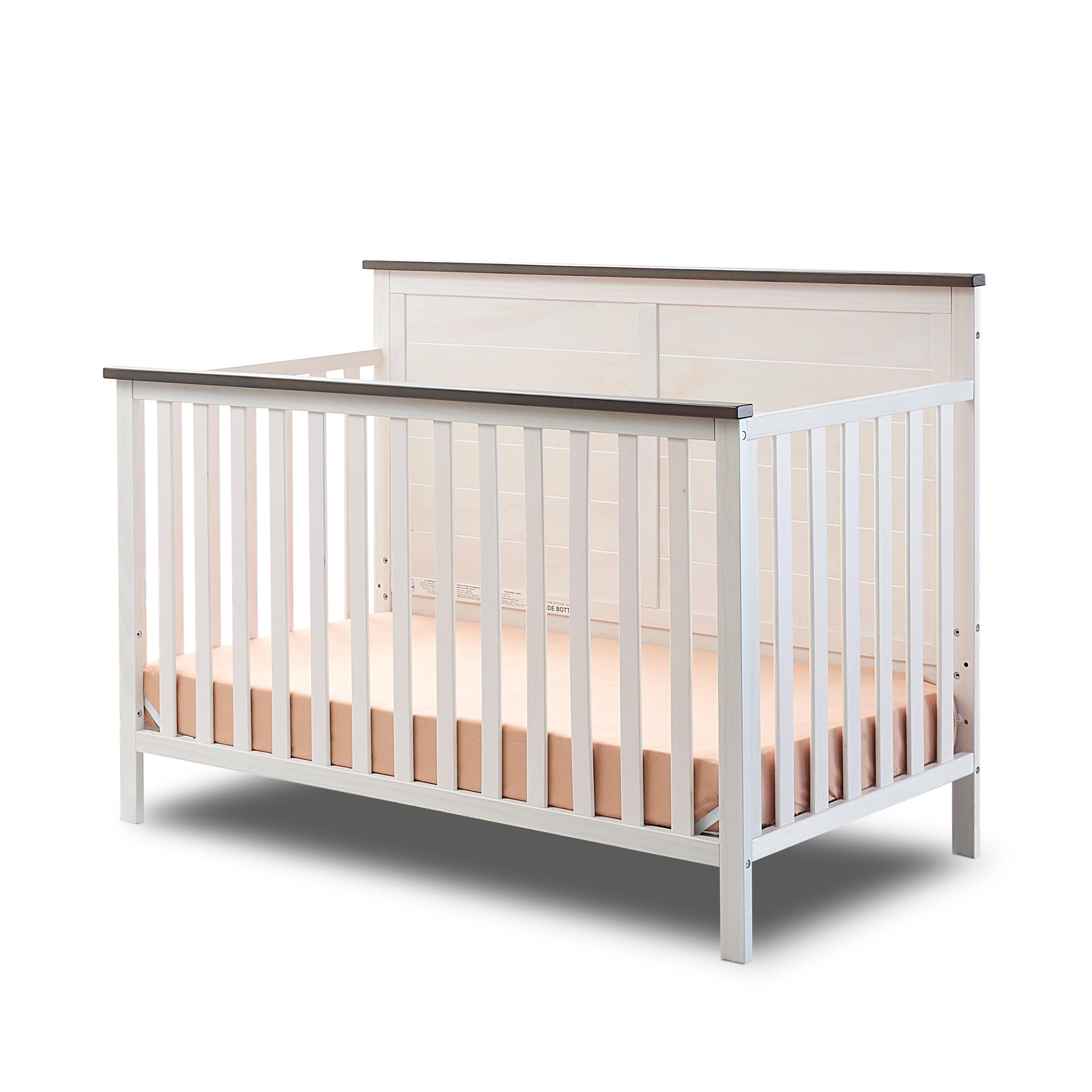 Sorelle Furniture Ashley 4-in-1 Convertible Crib, Chocolate/White, large