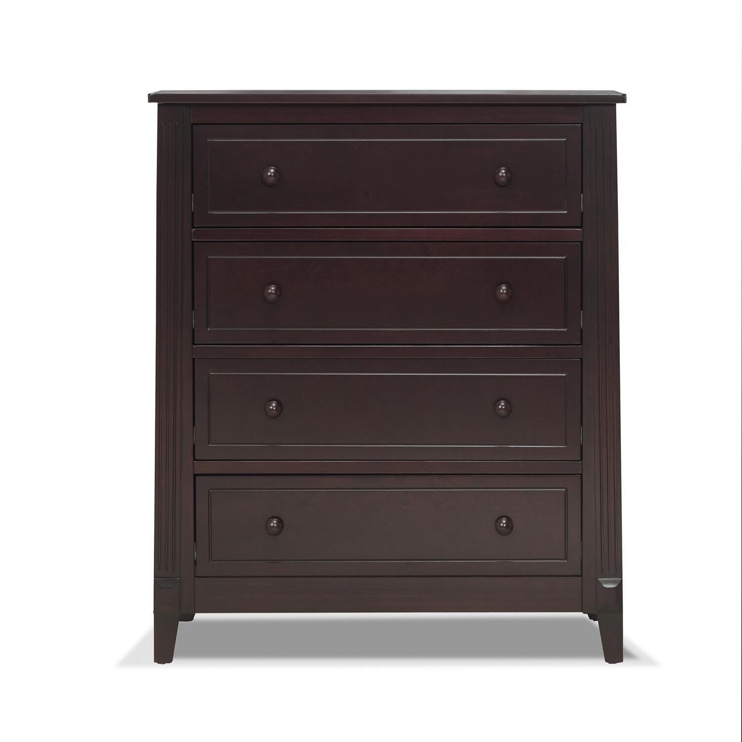 Sorelle Furniture Berkley 4 Drawer Chest of Drawers, Espresso, large