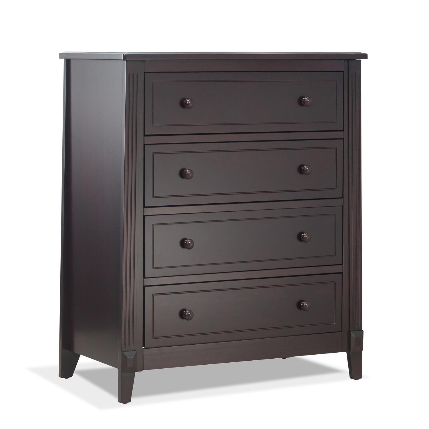 Sorelle Furniture Berkley 4 Drawer Chest of Drawers, Espresso, large