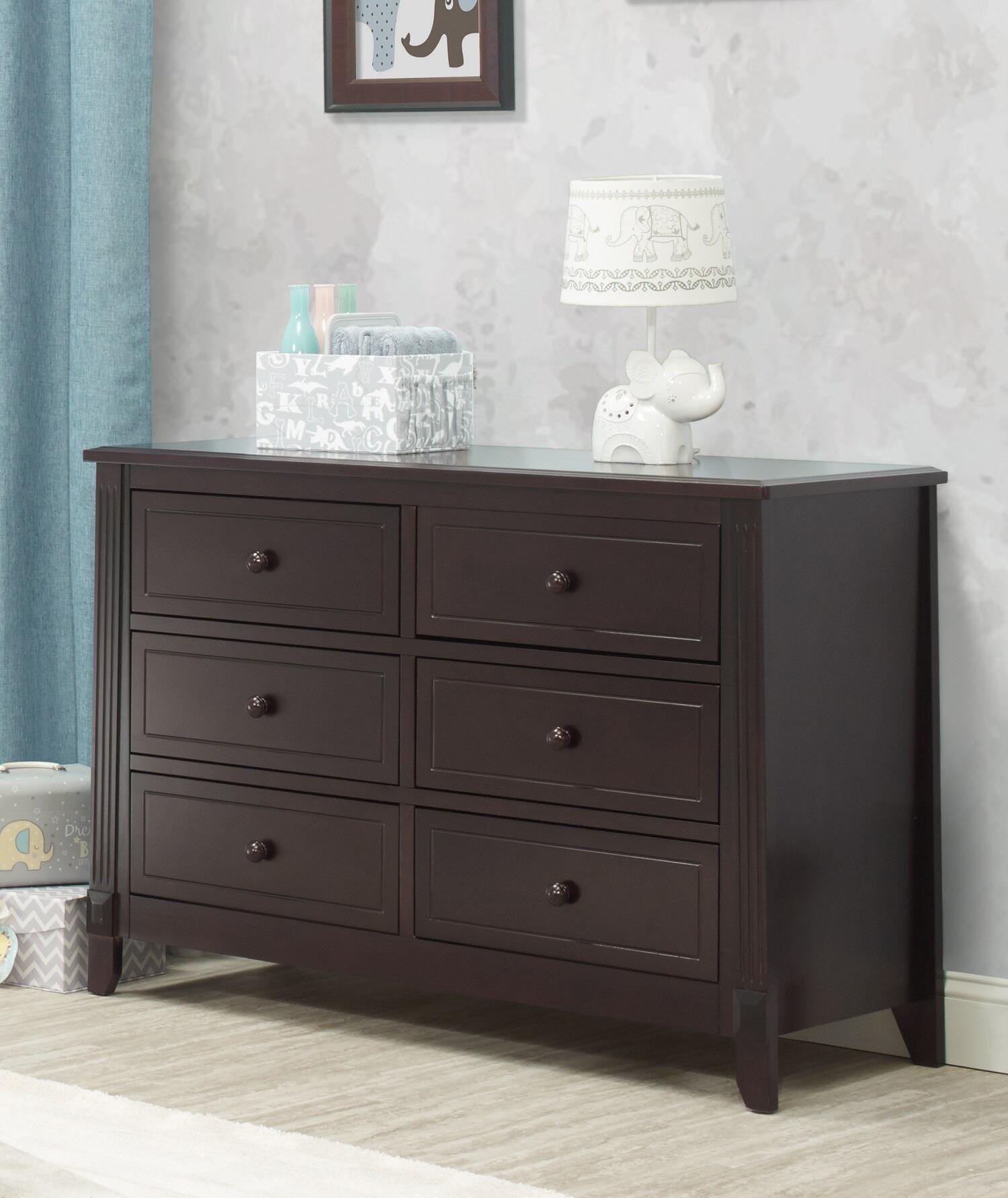 Sorelle Furniture Berkley 6 Drawer Dresser, Espresso, rollover