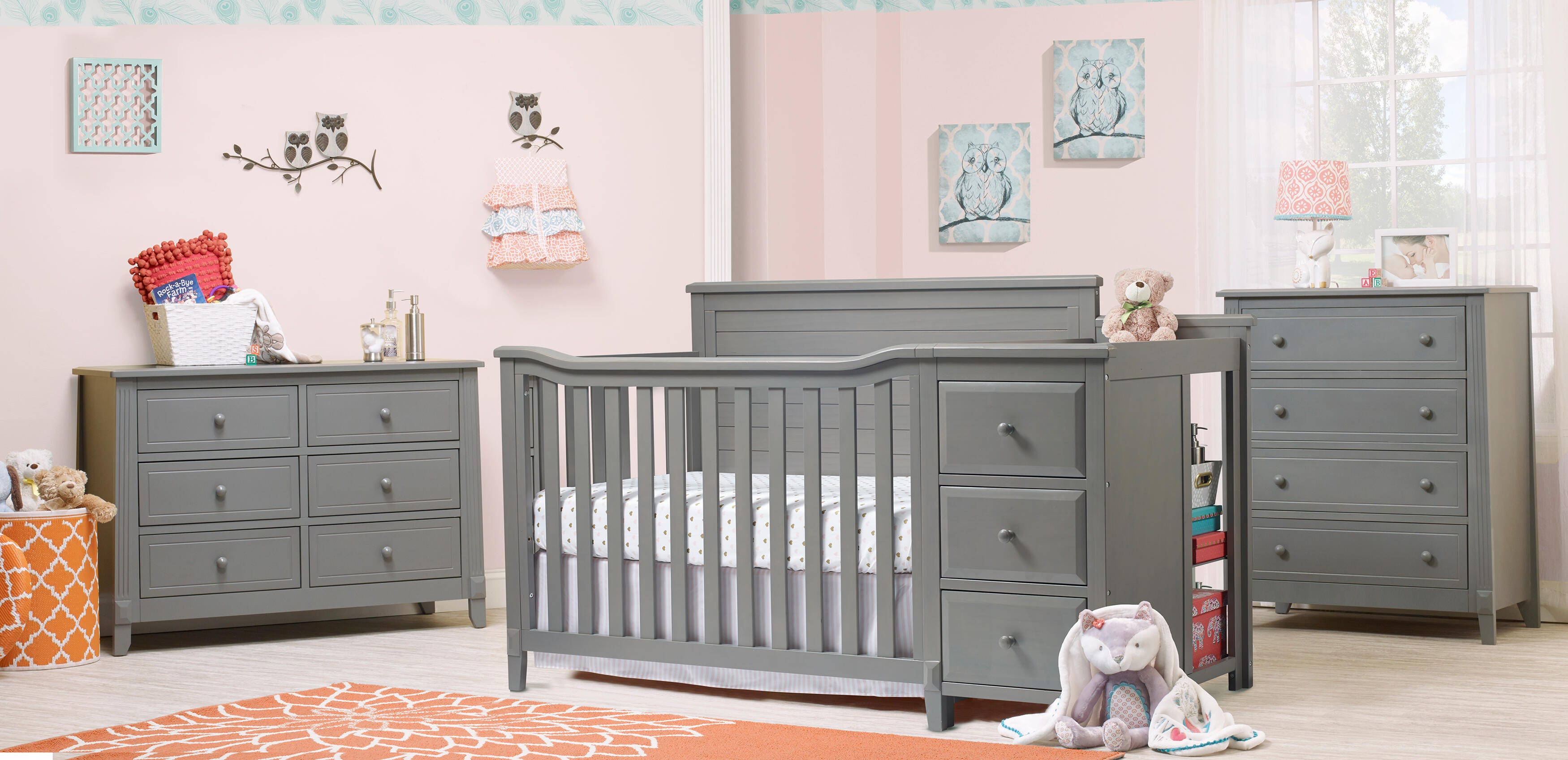 sorelle berkley 6-drawer double dresser in grey Furniture 6 Drawer Baby dresser