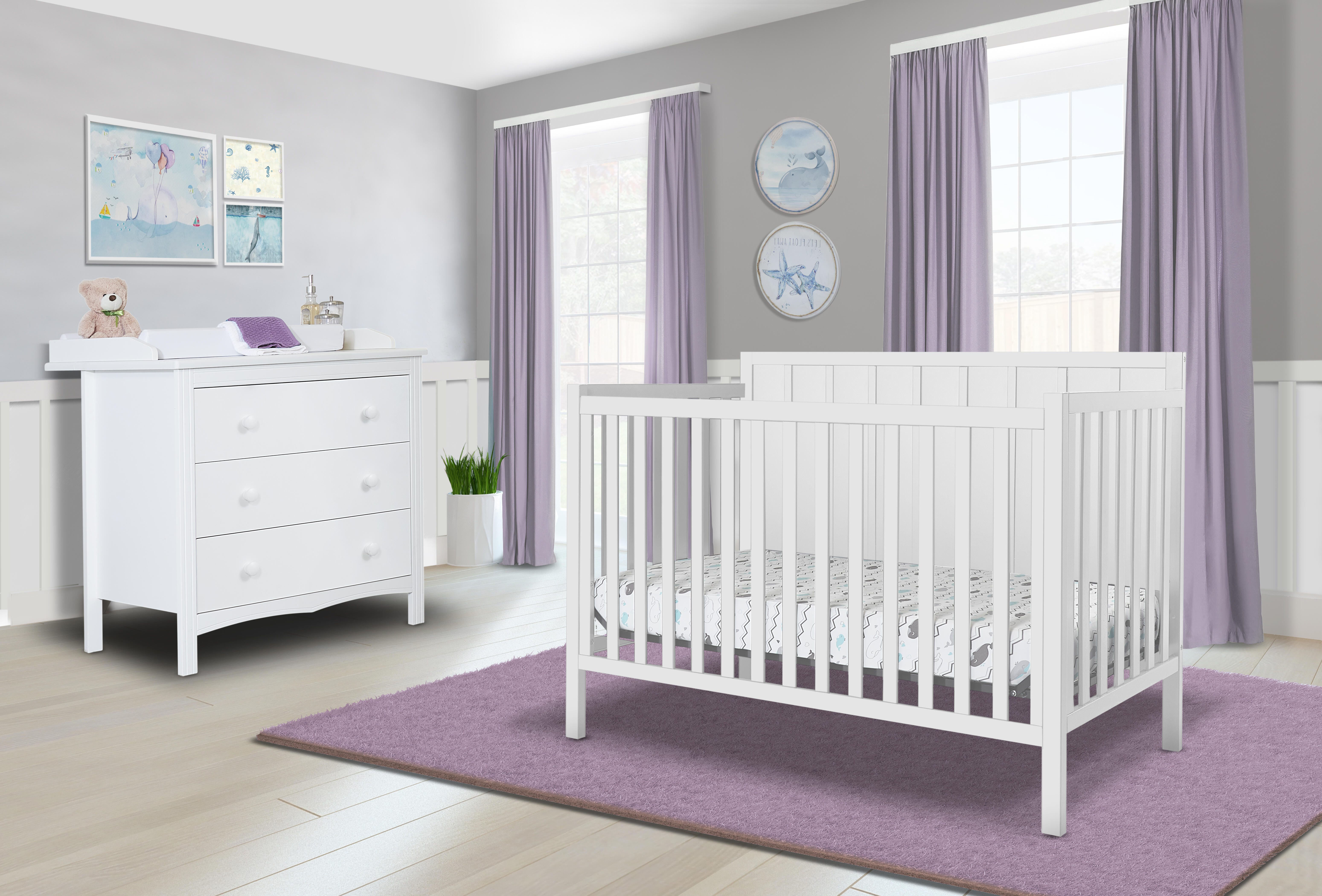 Sorelle Furniture Essex 4-in-1 Convertible Crib, White, rollover