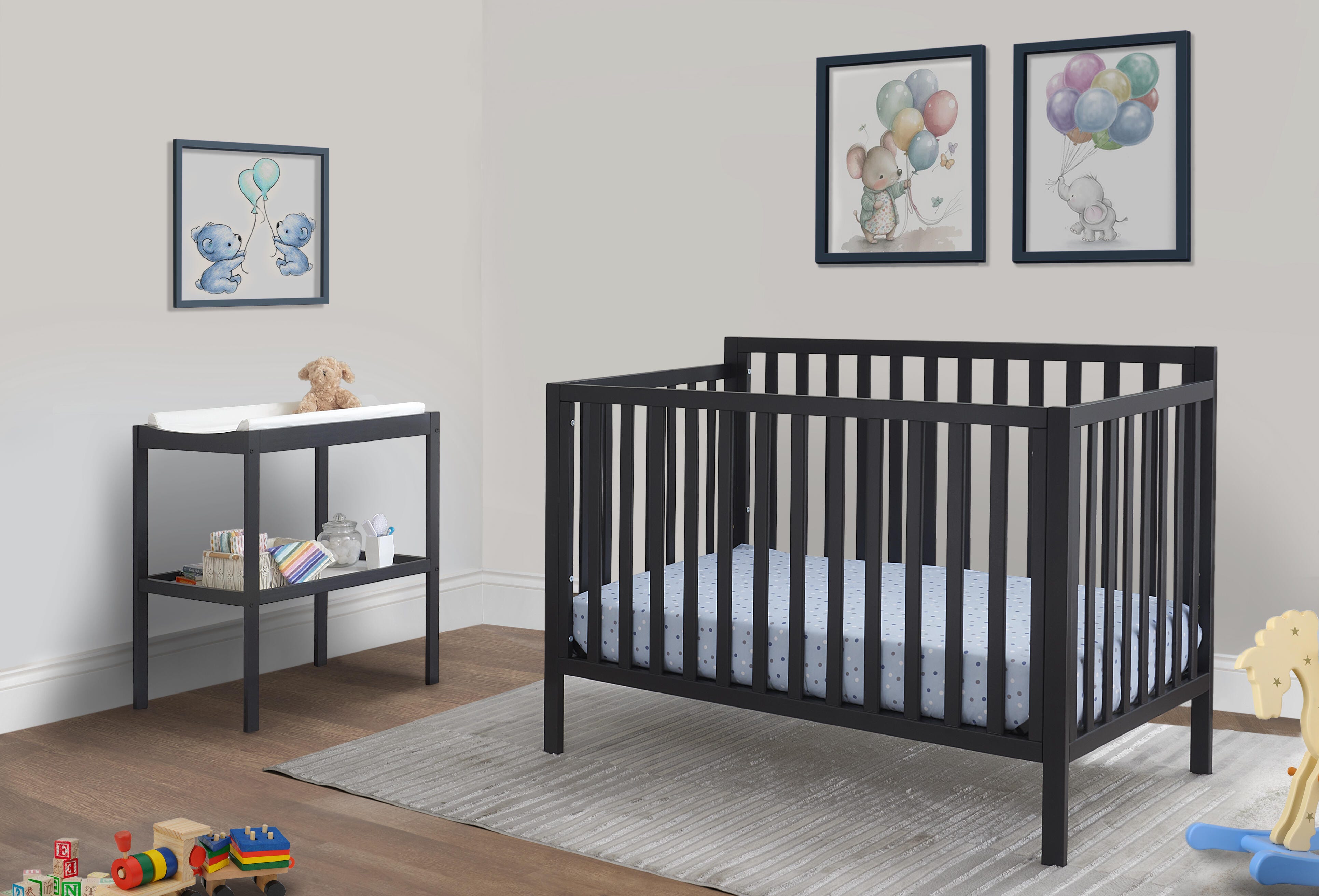 Sorelle Furniture Essex Euro 4-in-1 Convertible Crib, Midnight