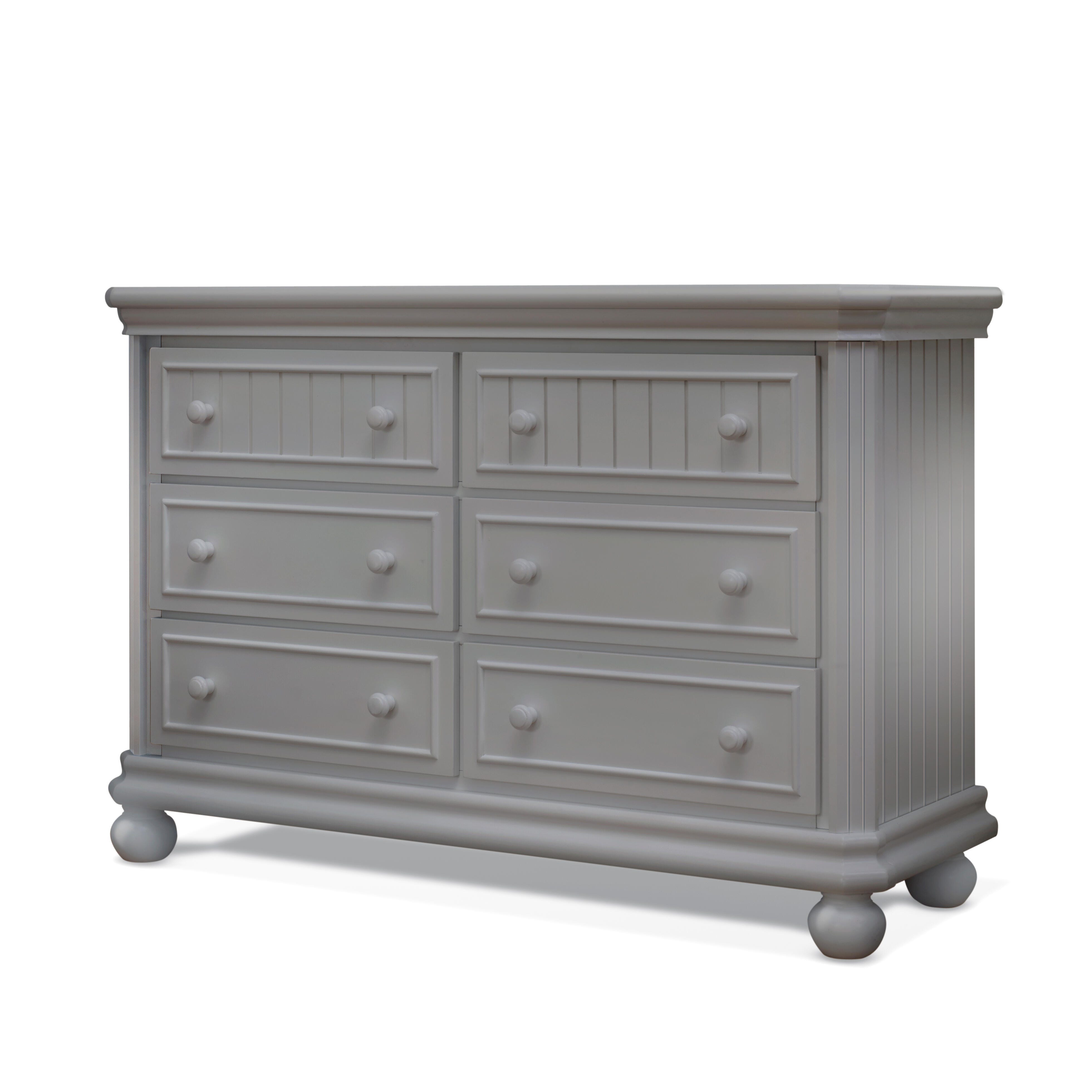 Sorelle Furniture Finley 6 Drawer Dresser, Weathered Gray, large