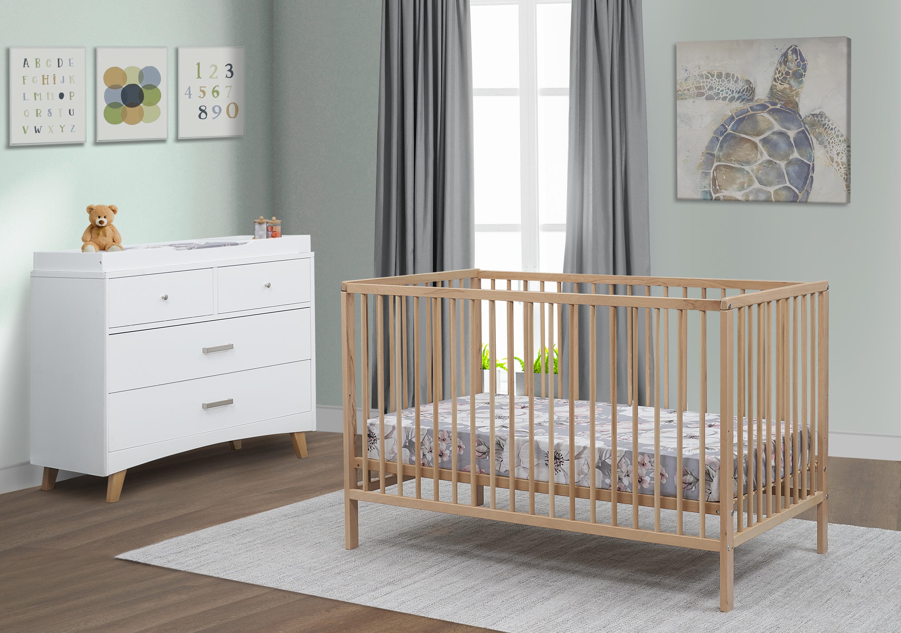 Sorelle Furniture Happy Crib, Natural Wood, rollover