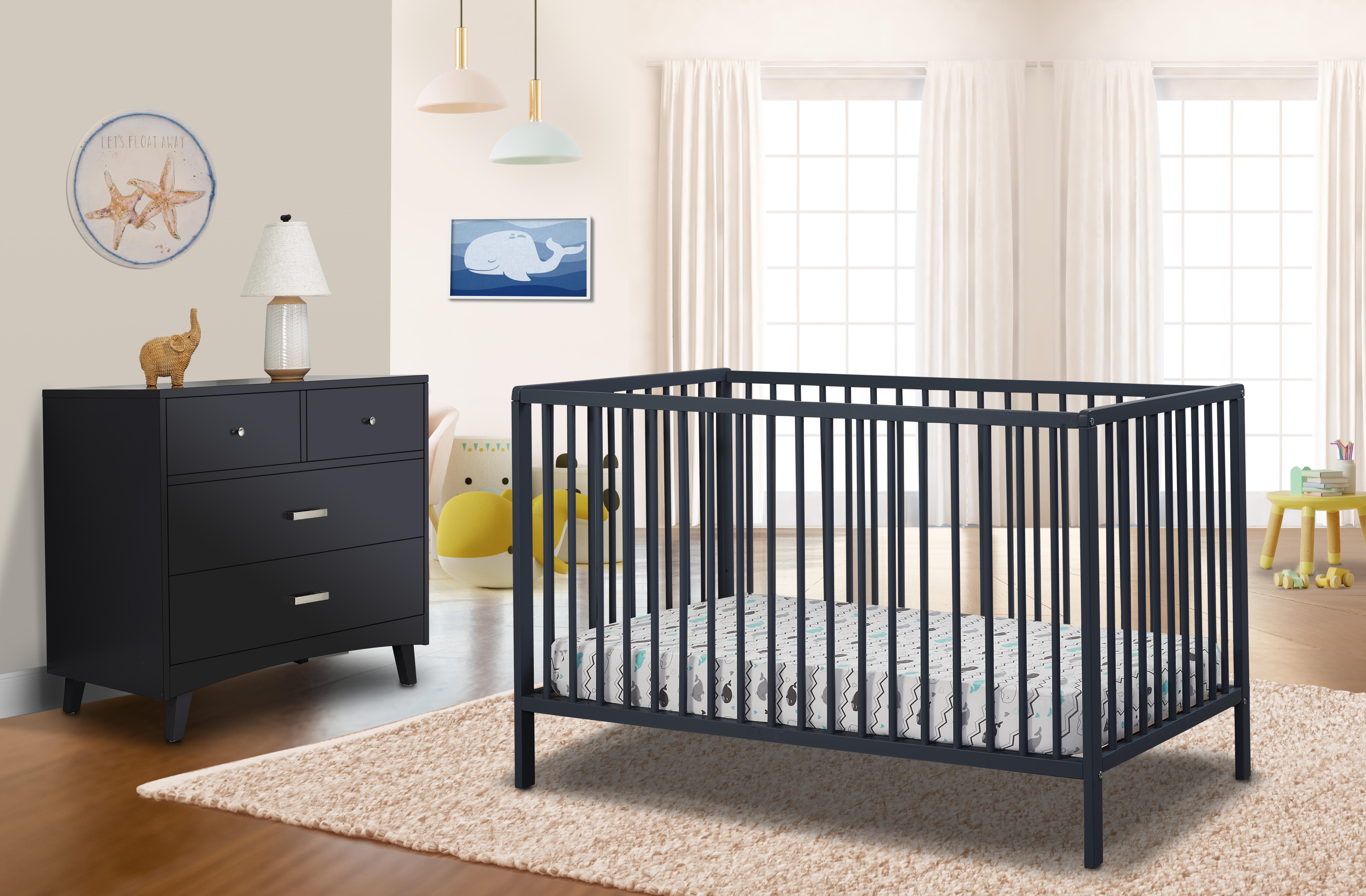 Sorelle Furniture Happy Crib, Midnight, rollover