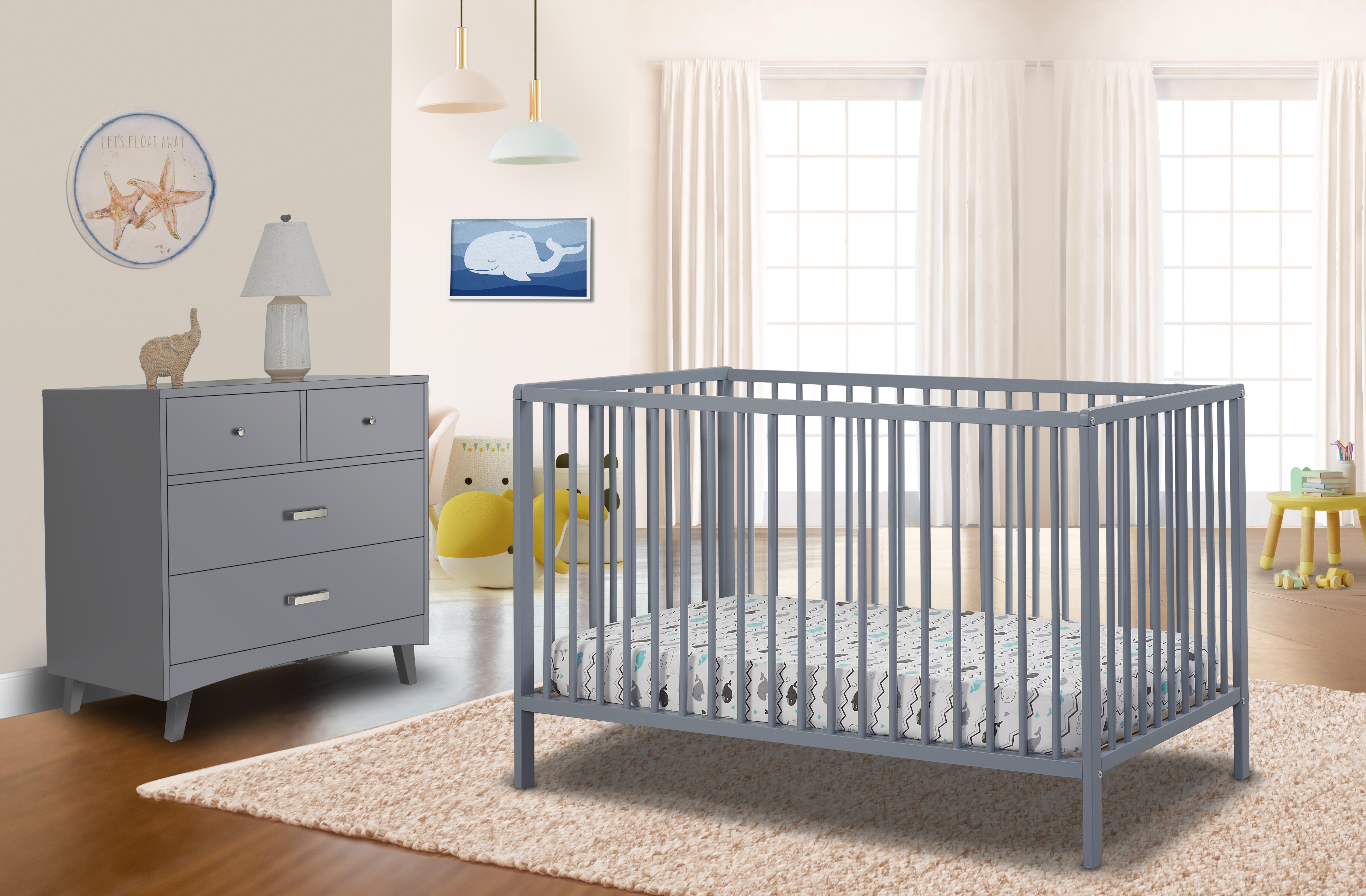Sorelle Furniture Happy Crib, Gray, rollover