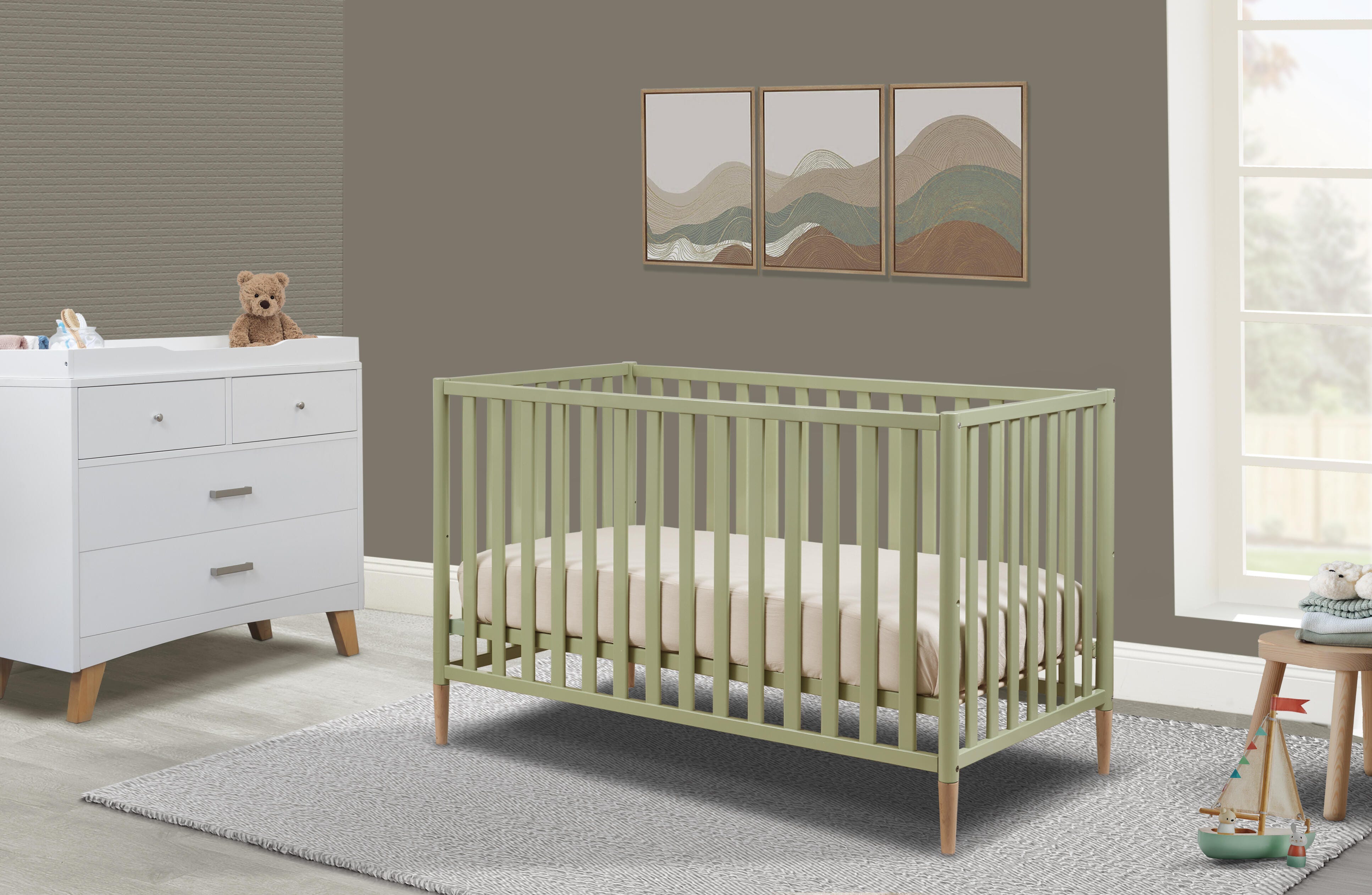 Sorelle Furniture Mia Crib, Sage/Natural