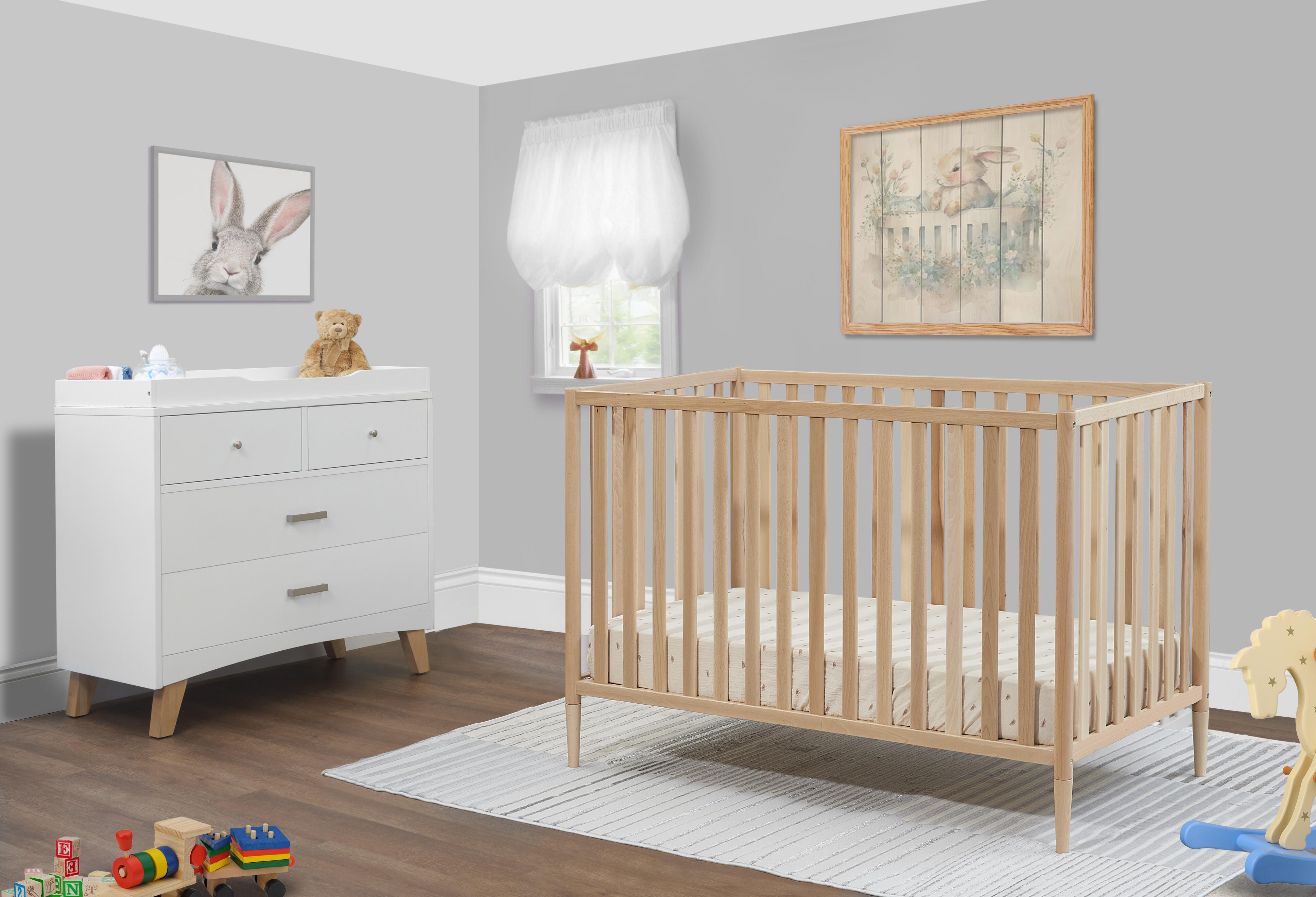 Sorelle Furniture Mia Crib, Natural Wood, rollover