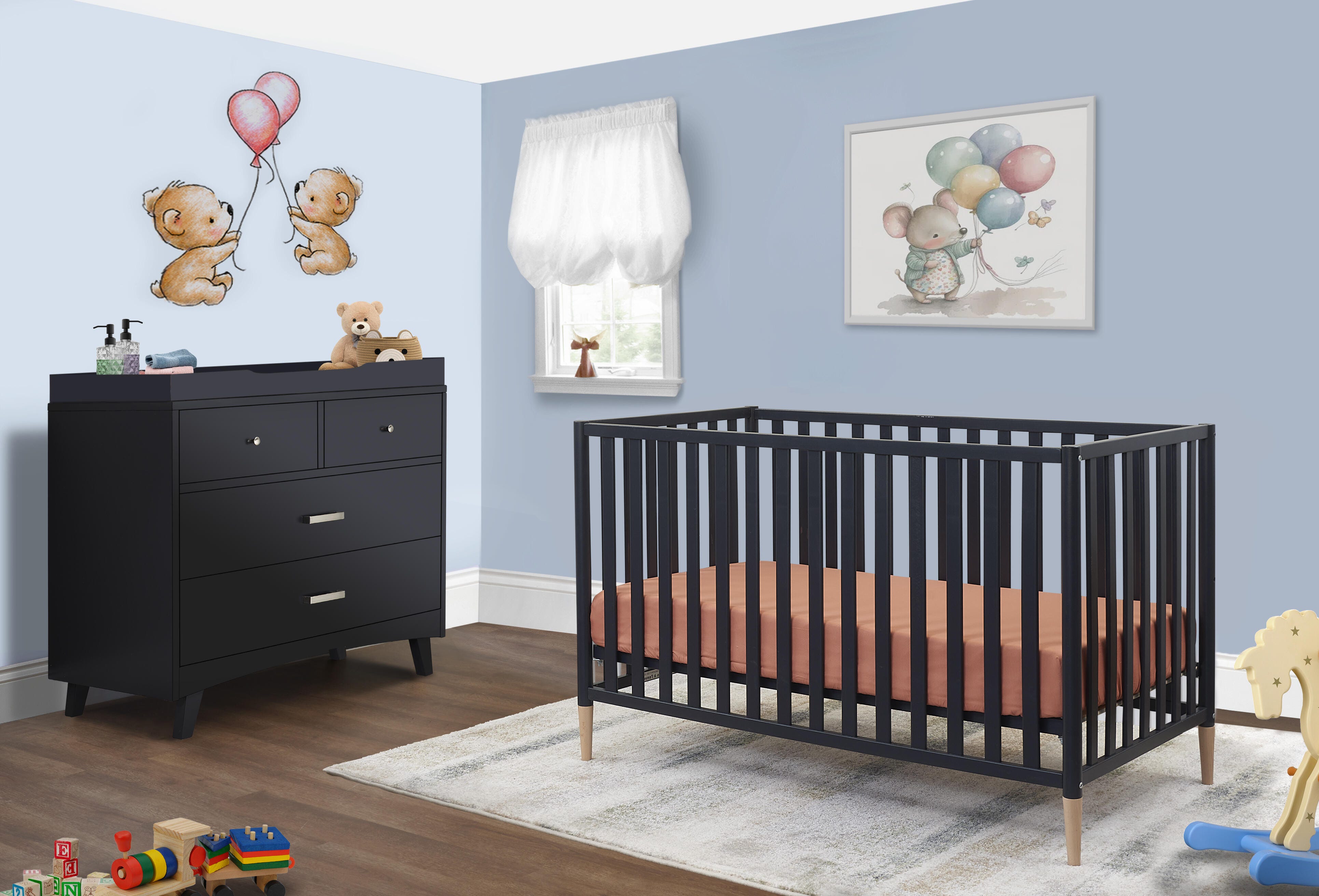 Sorelle Furniture Mia Crib, Midnight/Natural, large