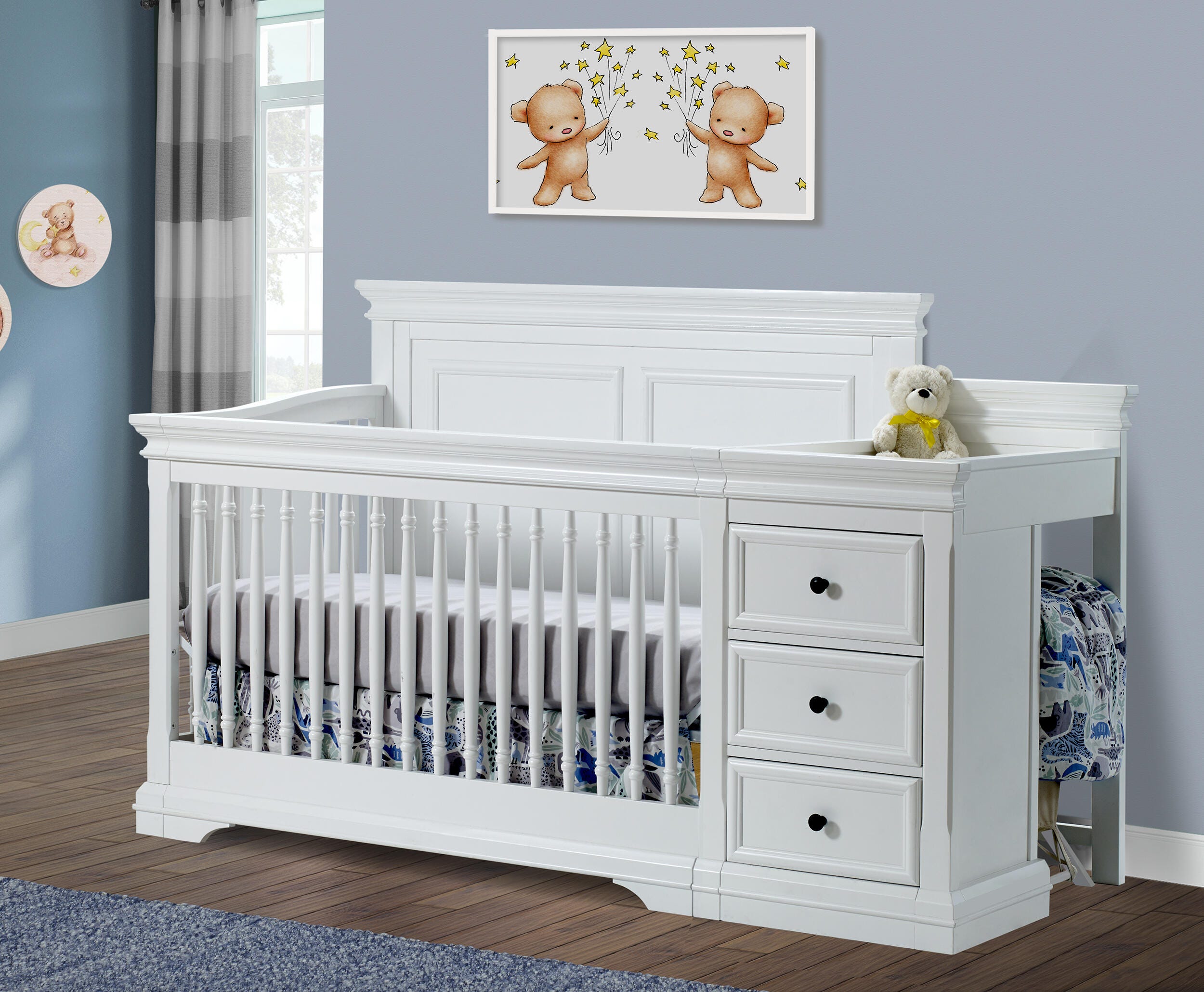 Sorelle Furniture Portofino Crib and Changer, White, rollover