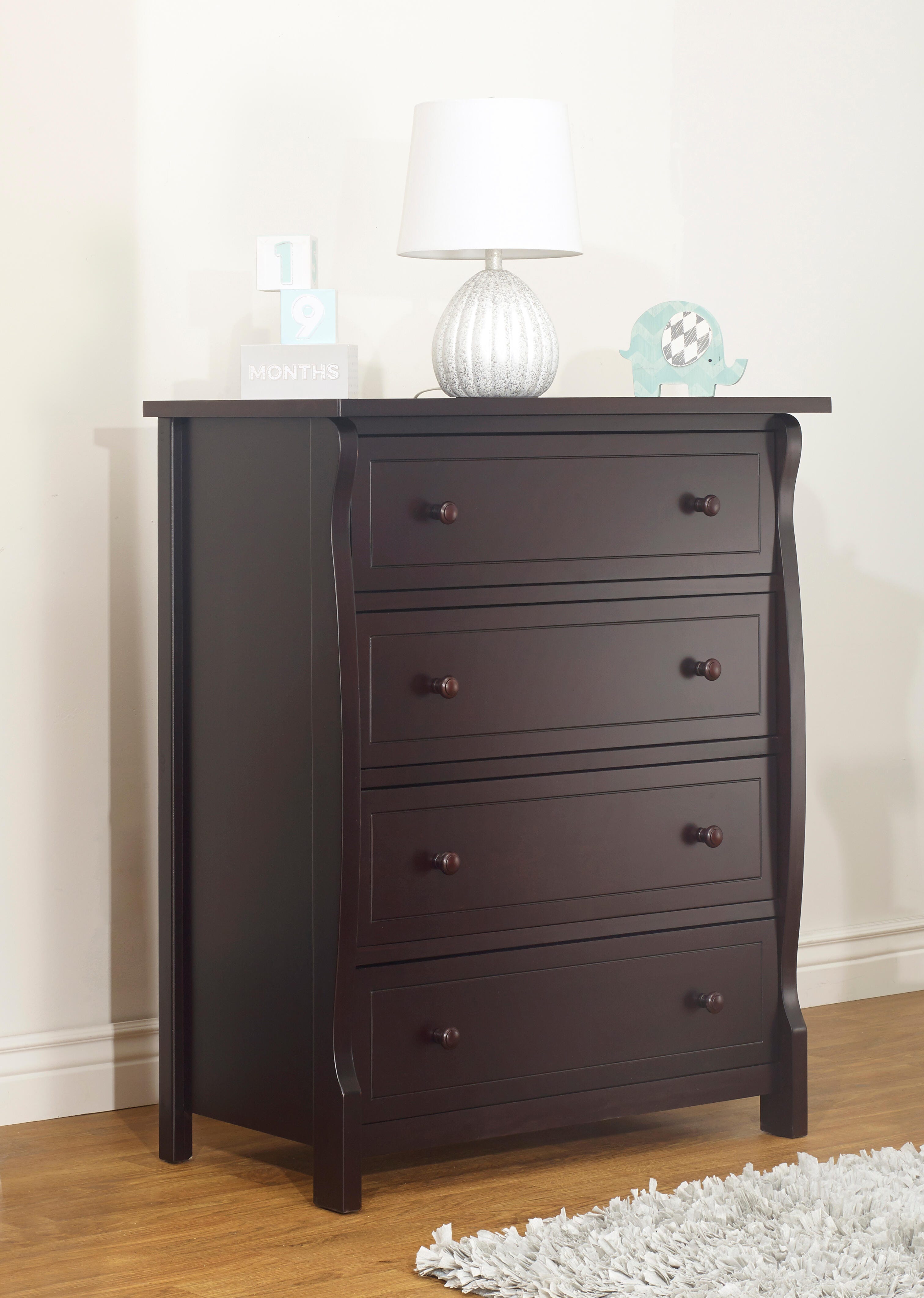 Sorelle Furniture Princeton Elite 4 Drawer Dresser, Espresso, rollover