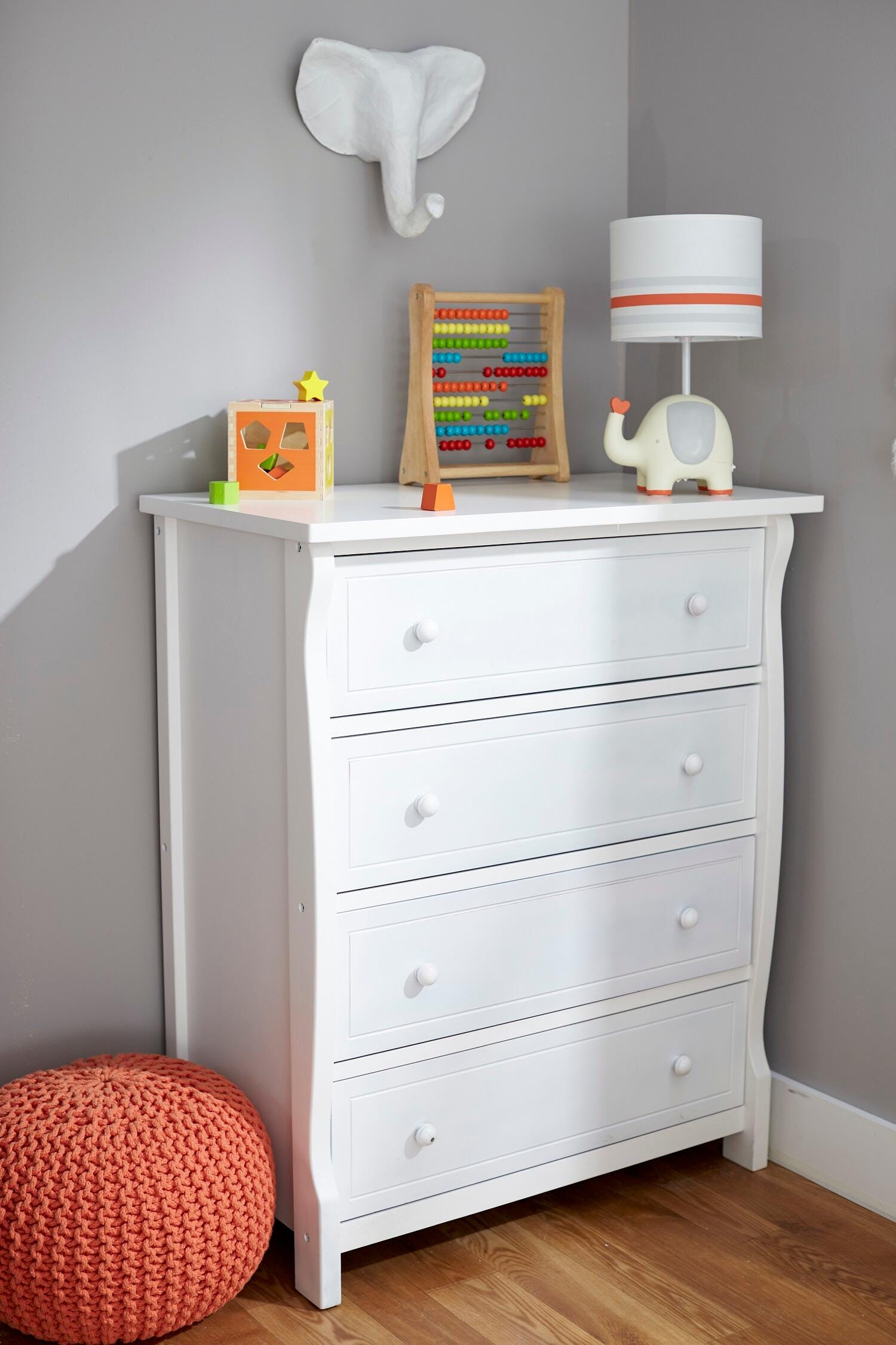 Sorelle Furniture Princeton Elite 4 Drawer Dresser, White, rollover