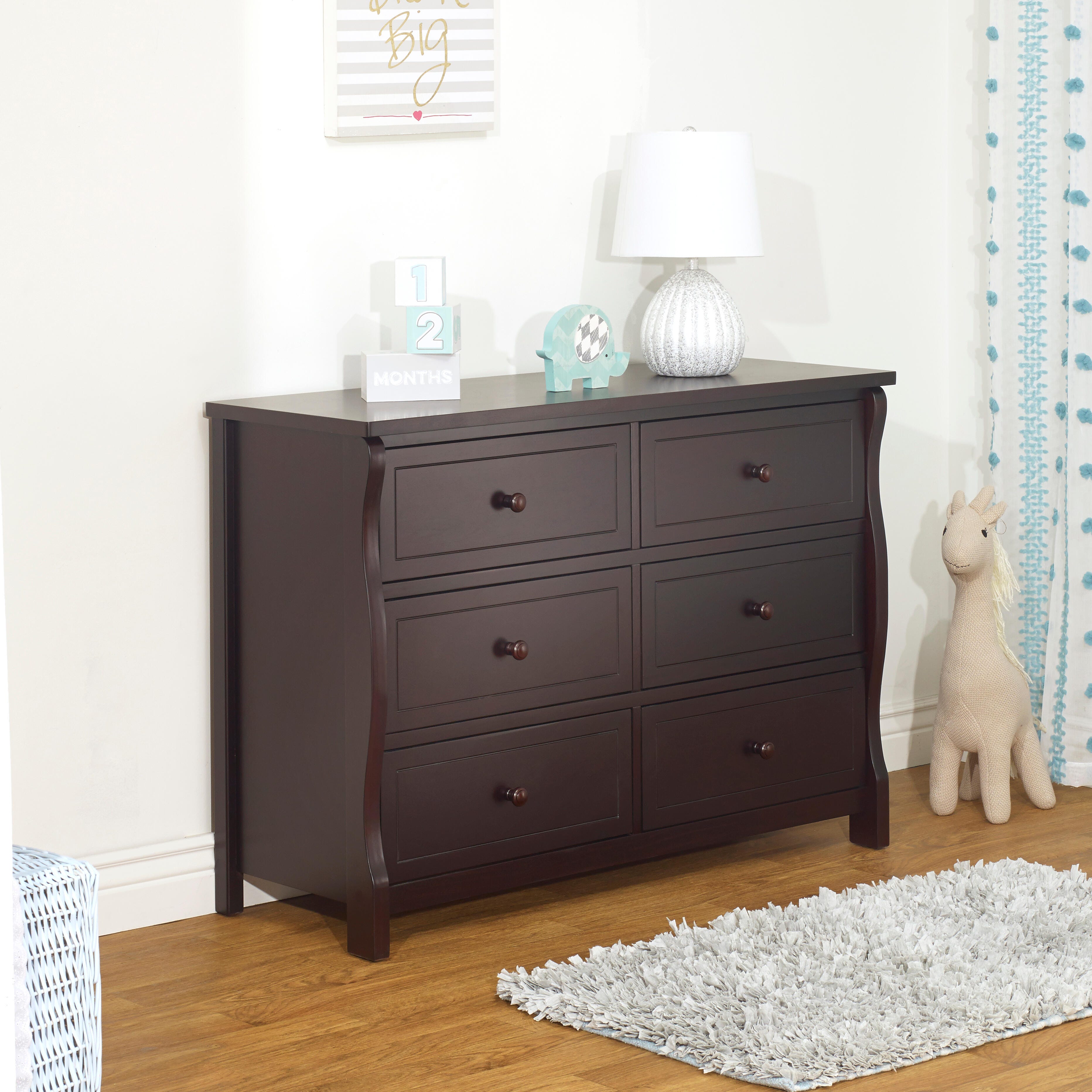 Sorelle Furniture Princeton Elite 6 Drawer Dresser, Espresso, rollover