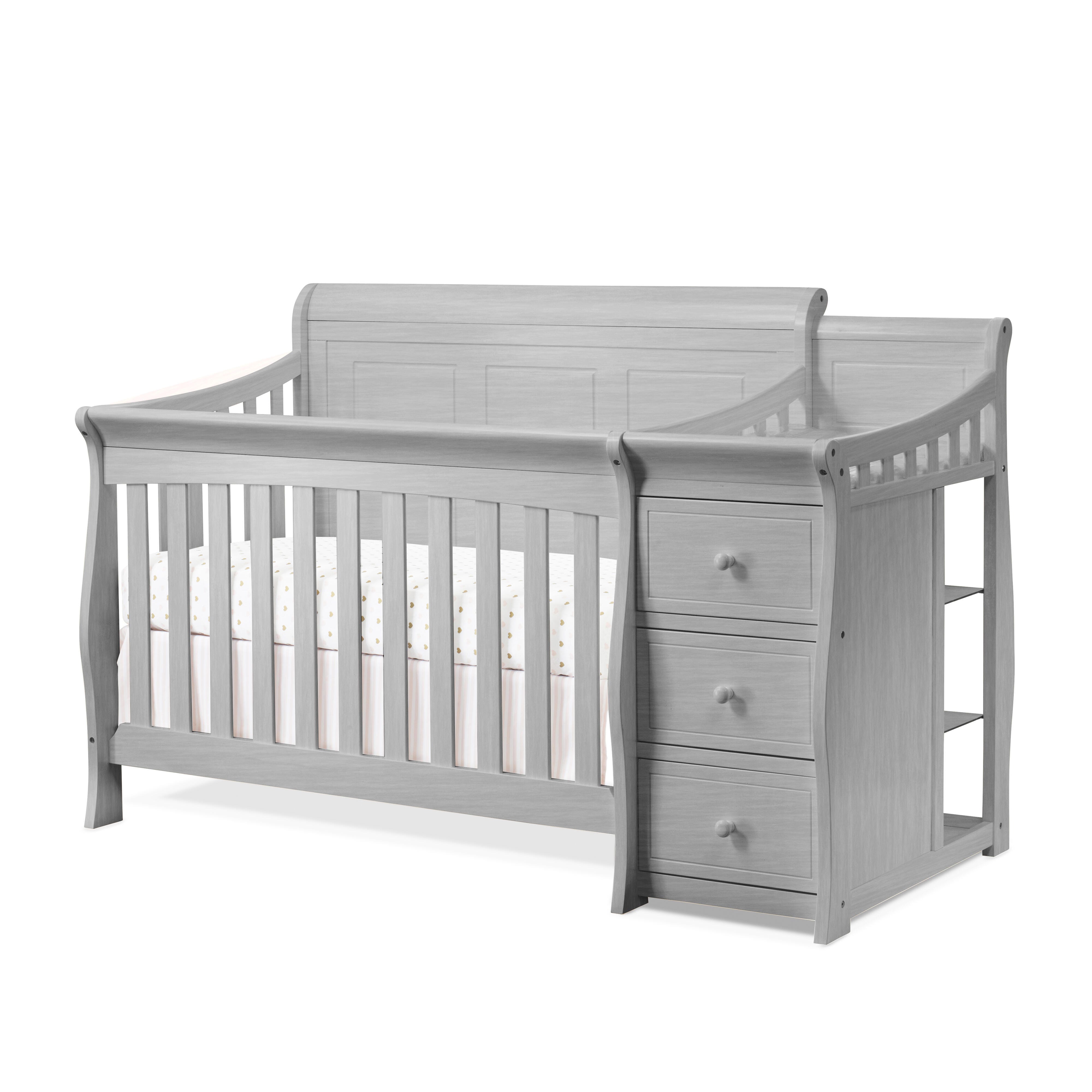 Sorelle Furniture Princeton Elite Solid 4-in-1 Convertible Crib and Changer, Weathered Gray, large