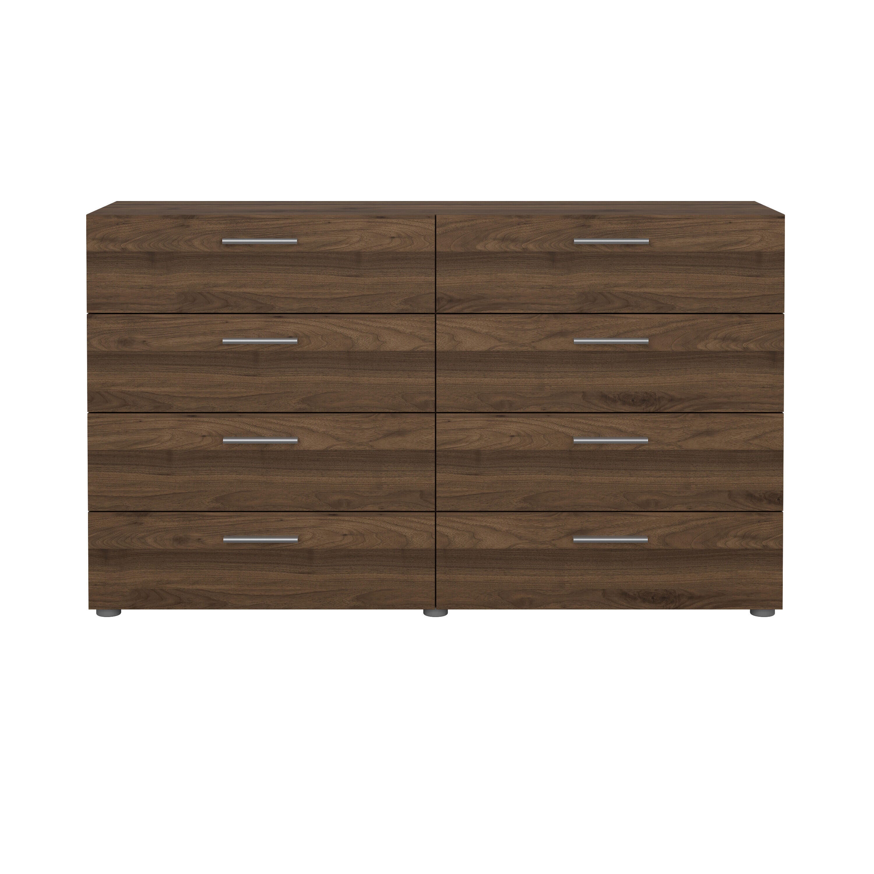 Tvilum Austin 55" 8 Drawer Double Dresser, Walnut, large