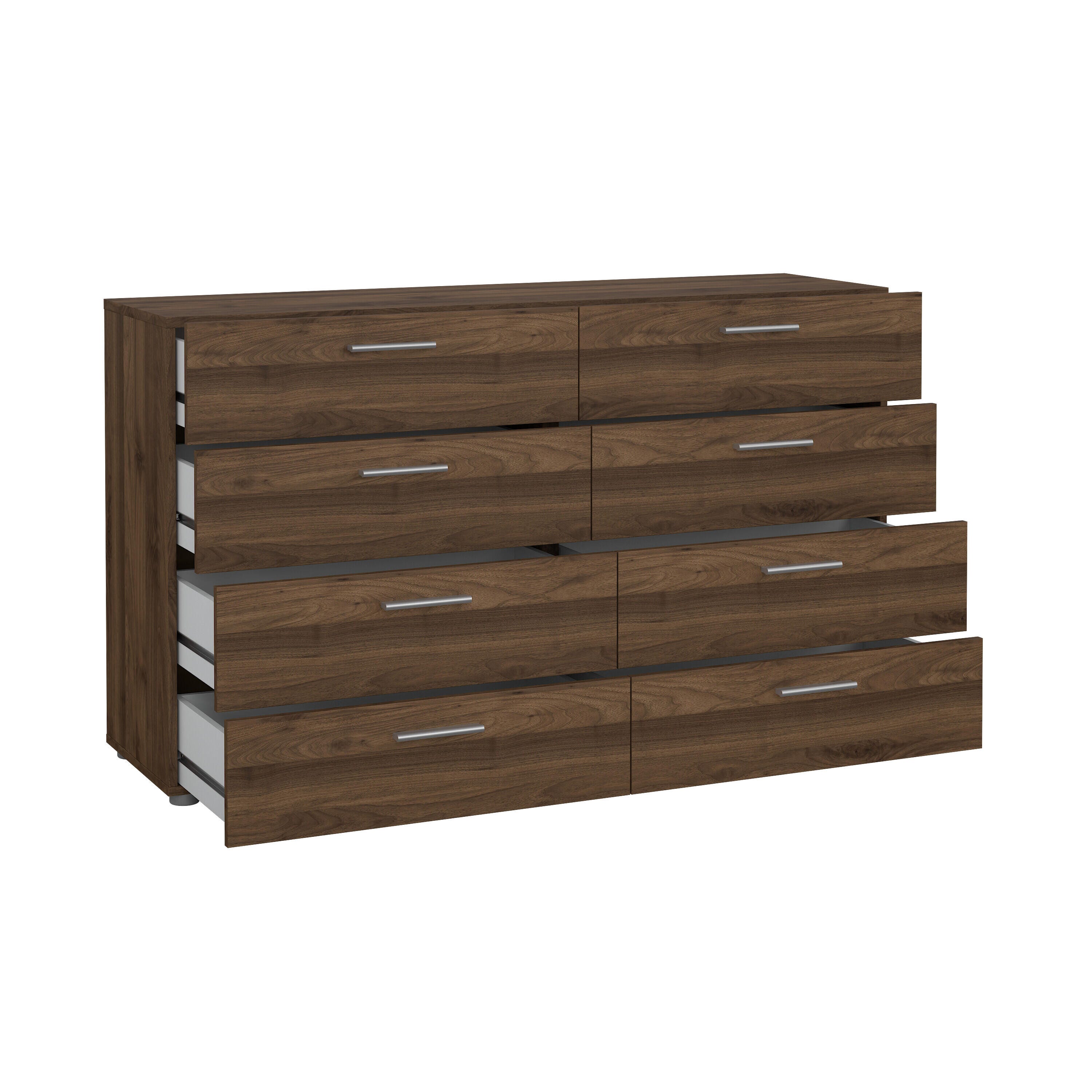 Tvilum Austin 55" 8 Drawer Double Dresser, Walnut, large