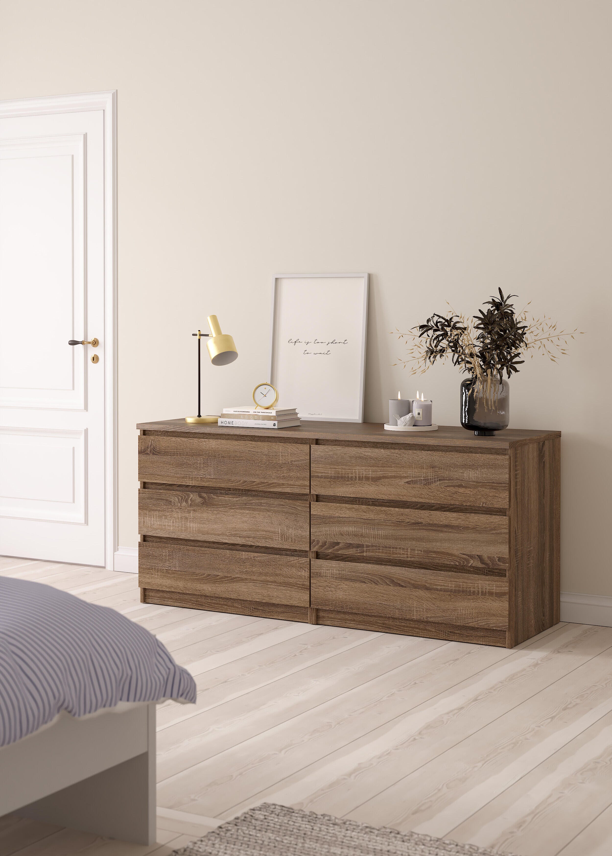 Tvilum Scottsdale 61" 6 Drawer Double Dresser, Truffle Oak, rollover