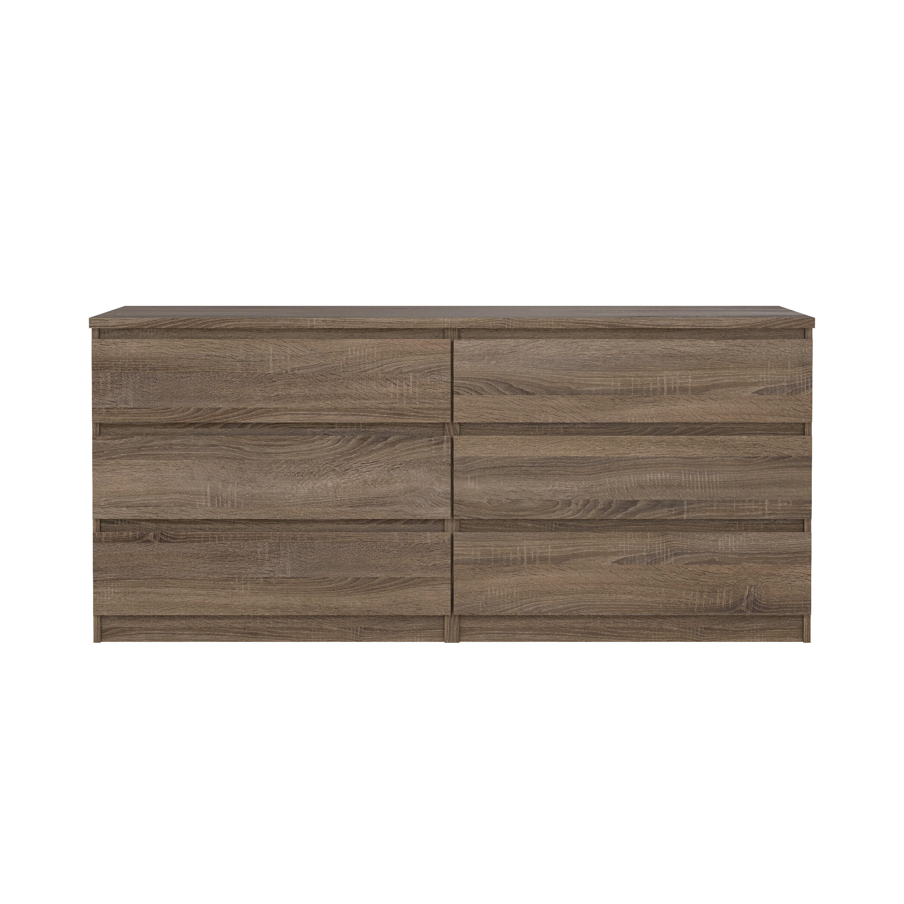 Tvilum Scottsdale 61" 6 Drawer Double Dresser, Truffle Oak, large