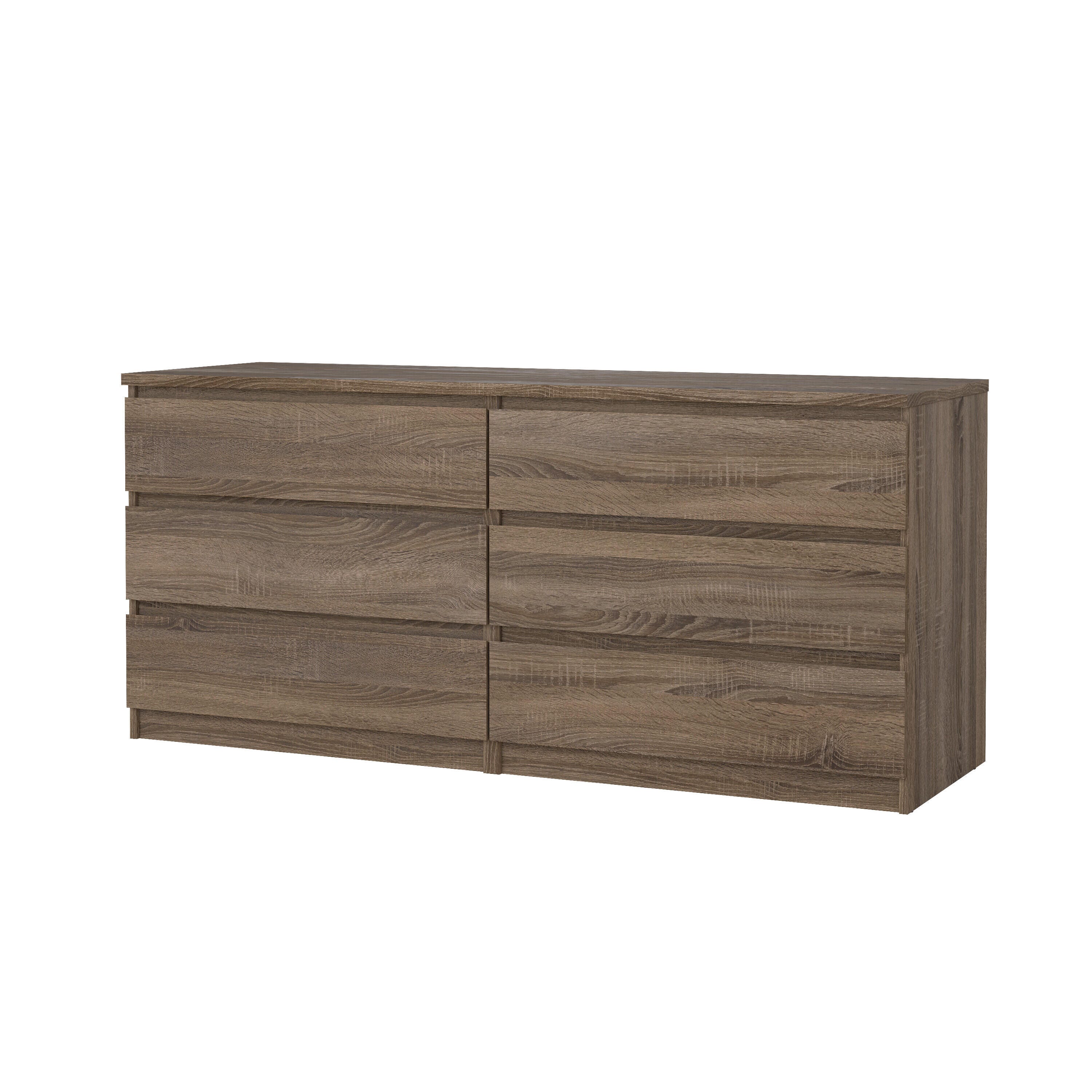 Tvilum Scottsdale 61" 6 Drawer Double Dresser, Truffle Oak, large
