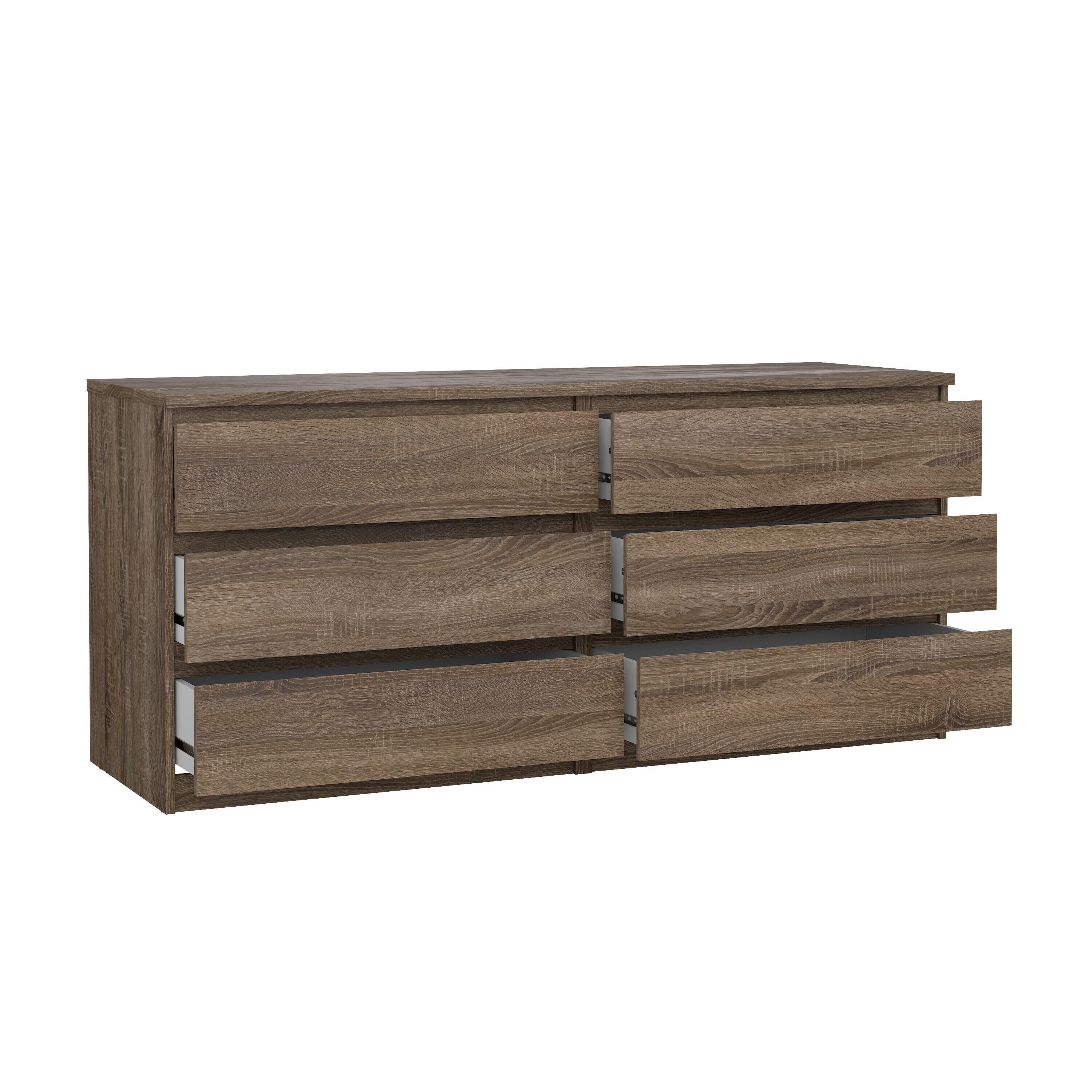Tvilum Scottsdale 61" 6 Drawer Double Dresser, Truffle Oak, large