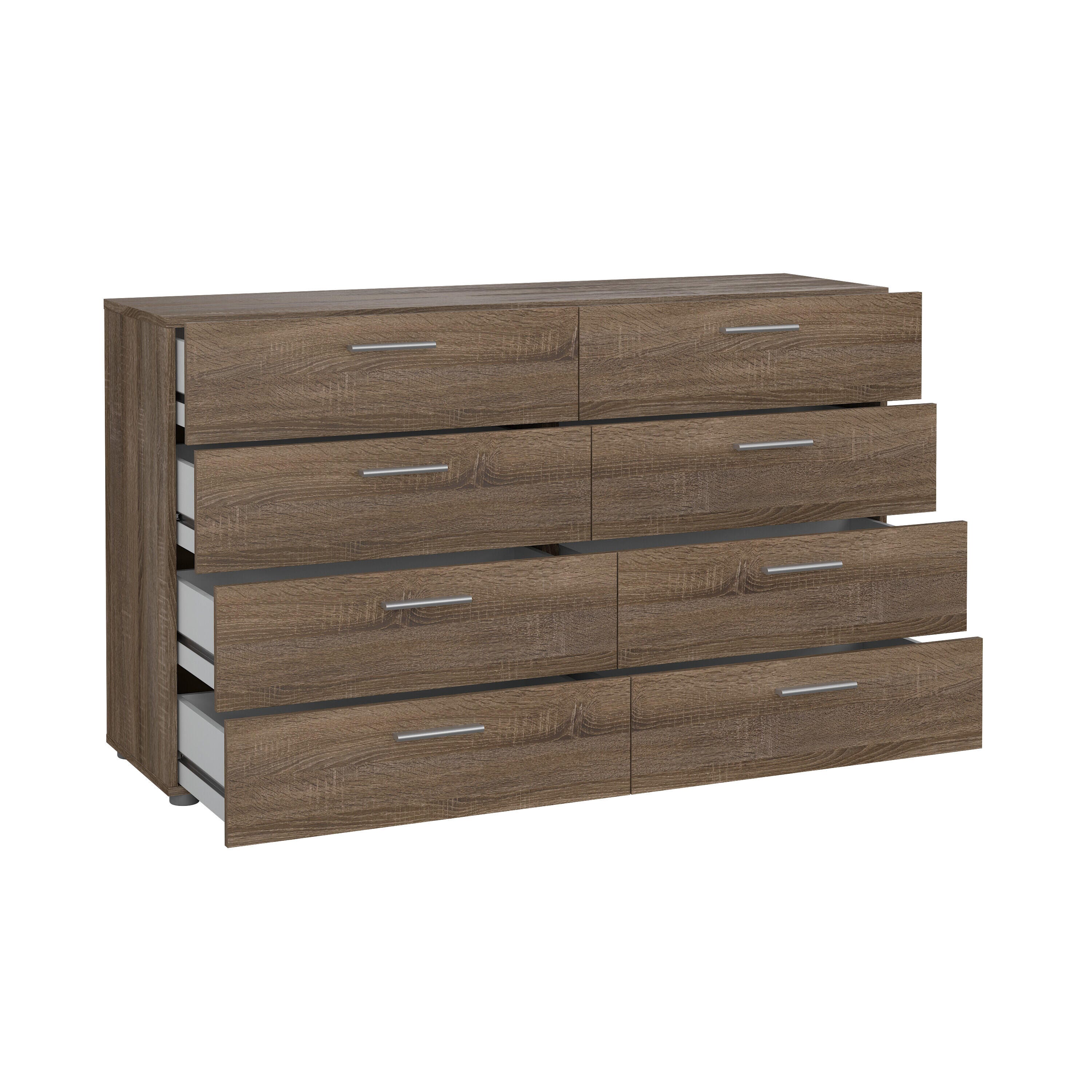 Tvilum Austin 55" 8 Drawer Double Dresser, Truffle Oak, large
