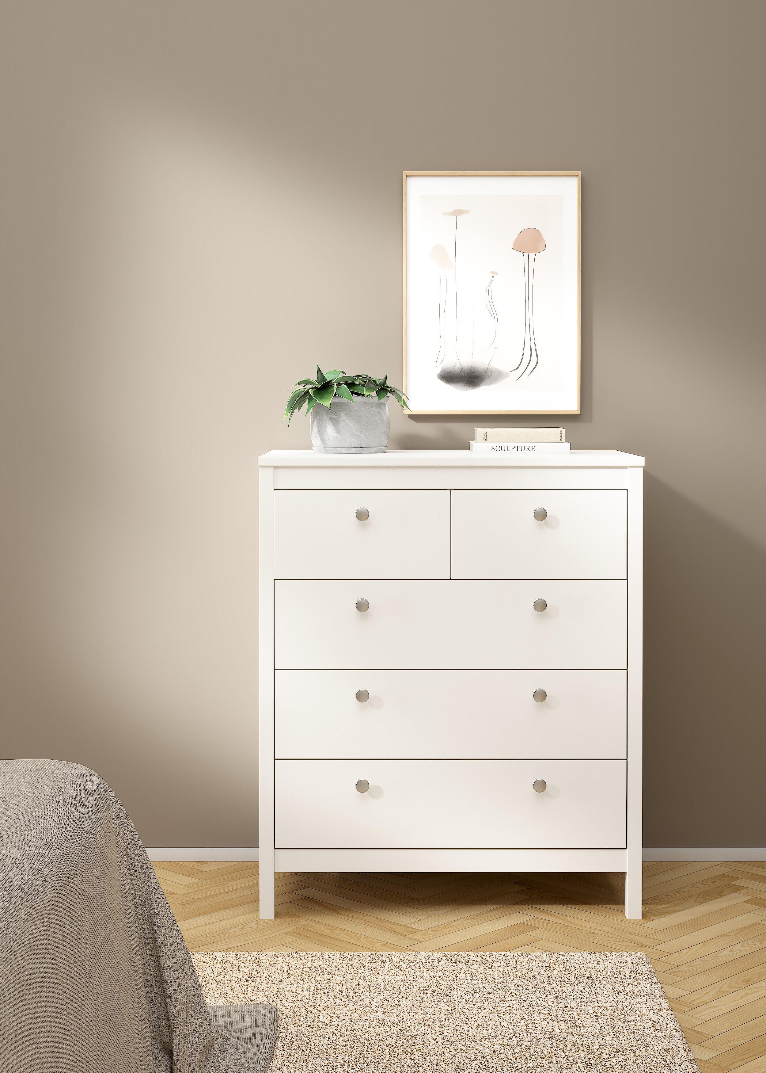 Tvilum Madrid 5 Drawer Chest of Drawers, , rollover