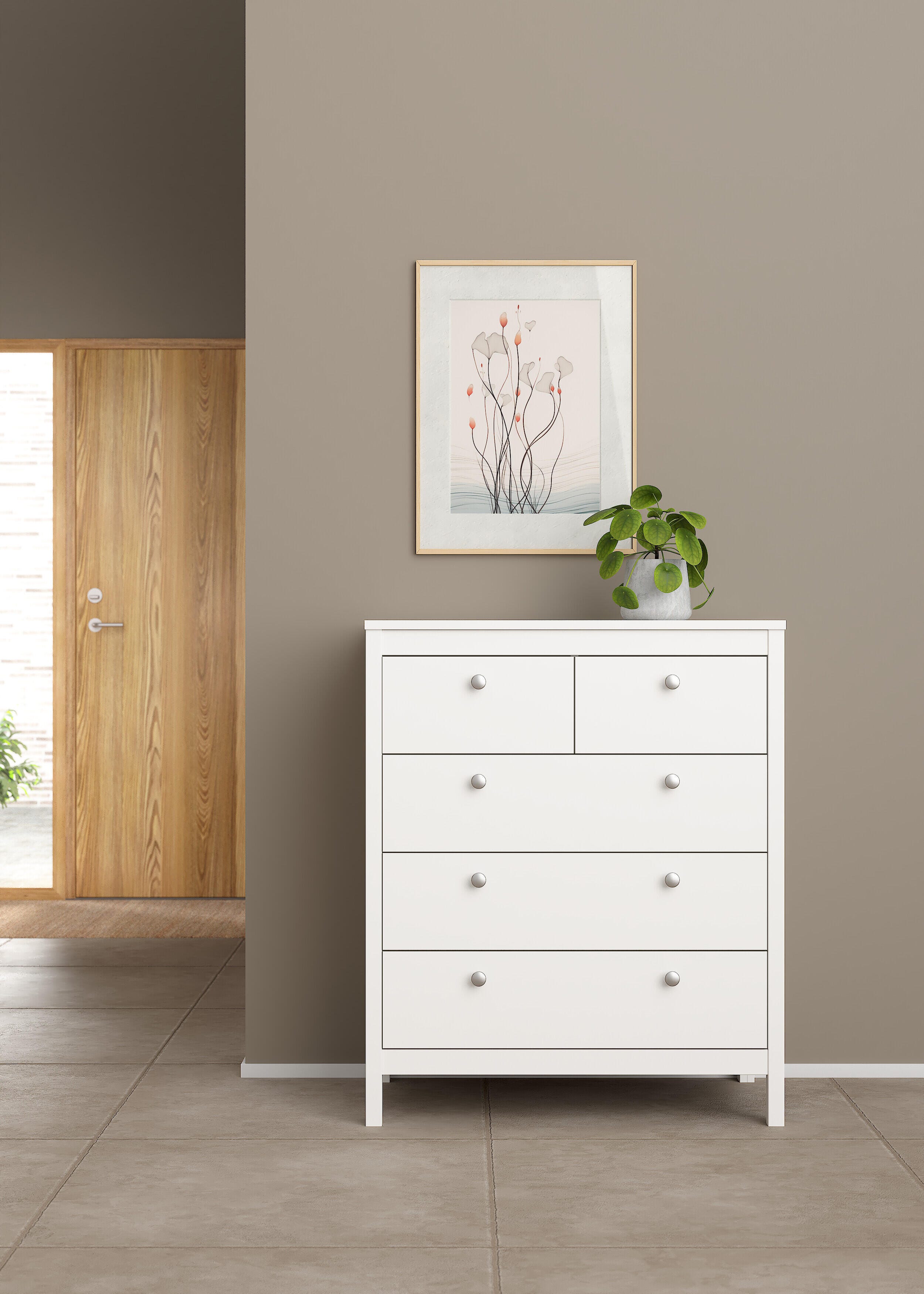 Tvilum Madrid 5 Drawer Chest of Drawers, , large