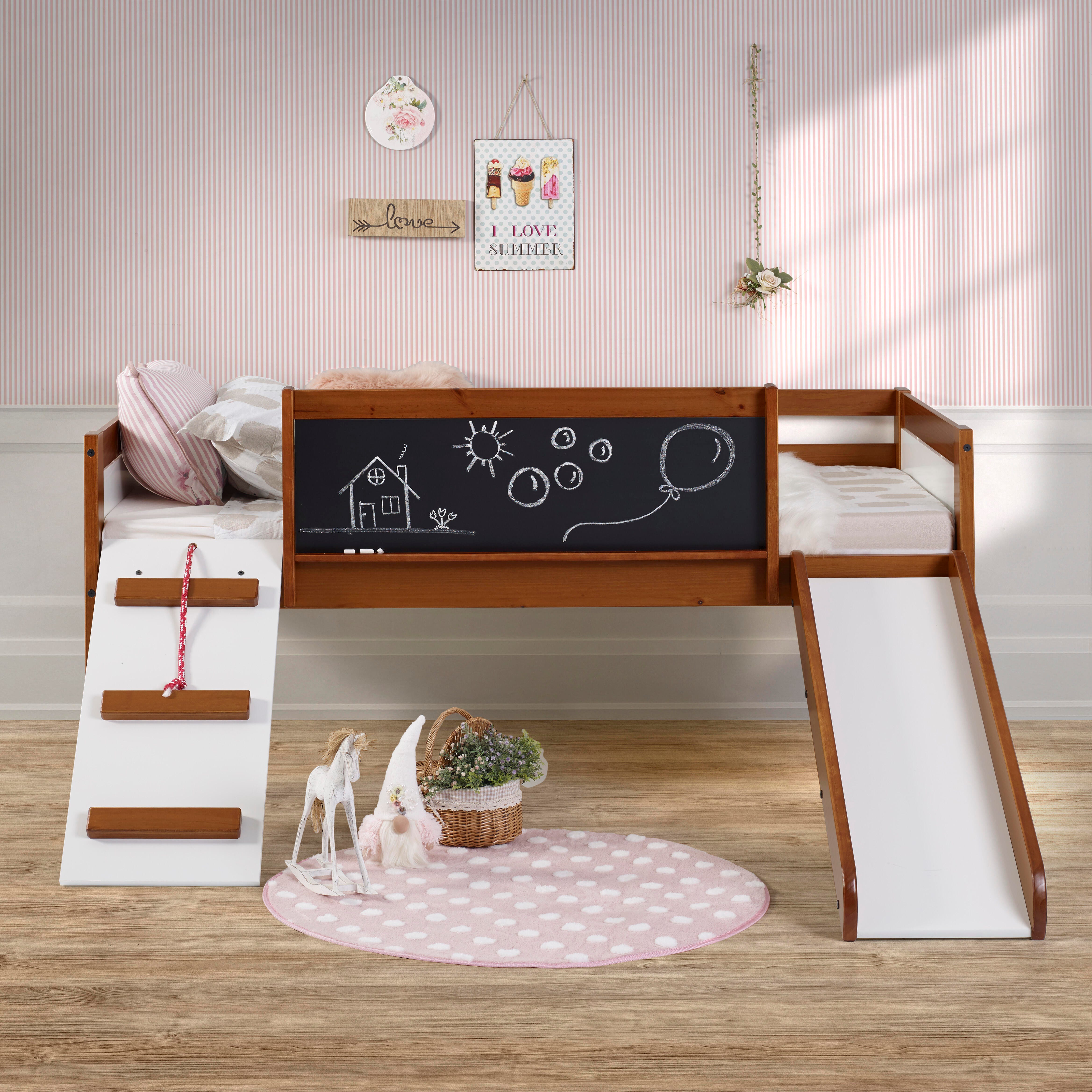 Donco Kids Twin Low Loft Art Play, , large