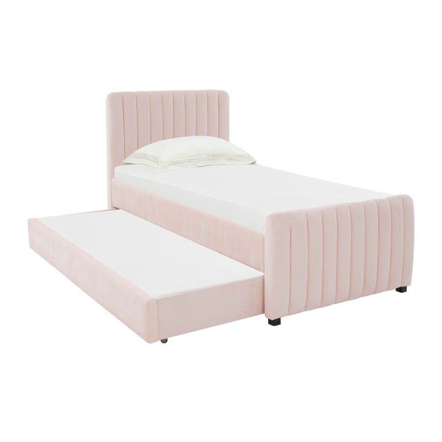 TOV Furniture Angela Velvet Twin Trundle Bed