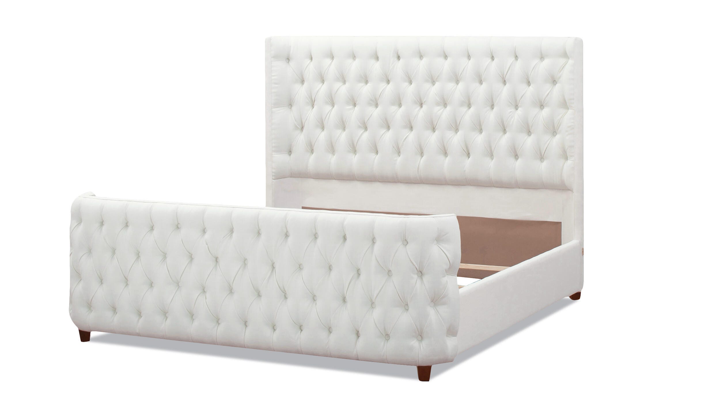 Jennifer Taylor Home Brooklyn Brooklyn King Tufted Panel Bed, Antique White, large