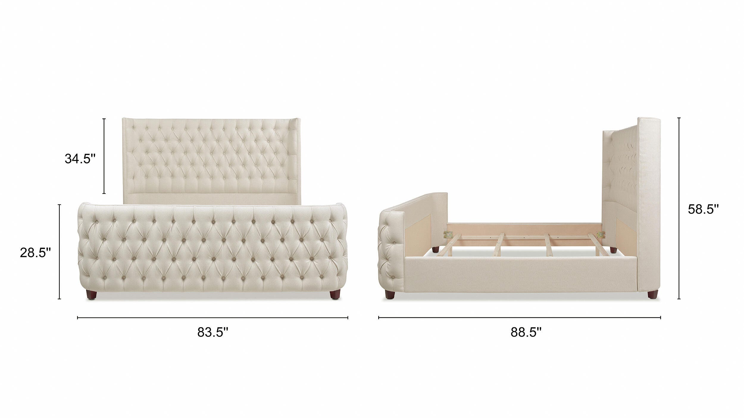 Jennifer Taylor Home Brooklyn Brooklyn King Tufted Panel Bed, Light Beige, large