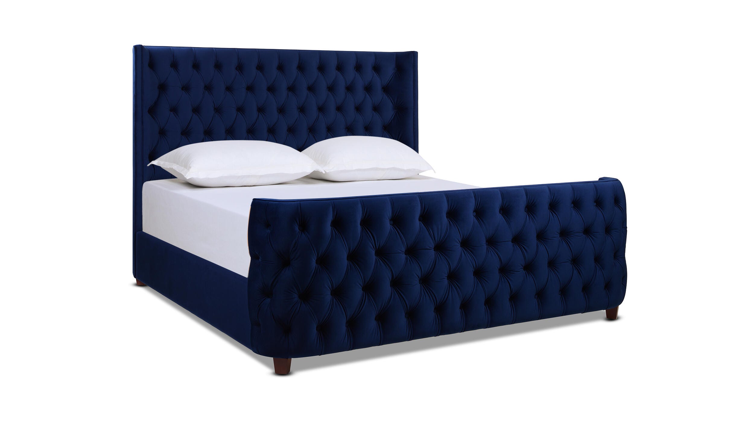 Jennifer Taylor Brooklyn King Tufted Panel Bed, Navy Blue, large