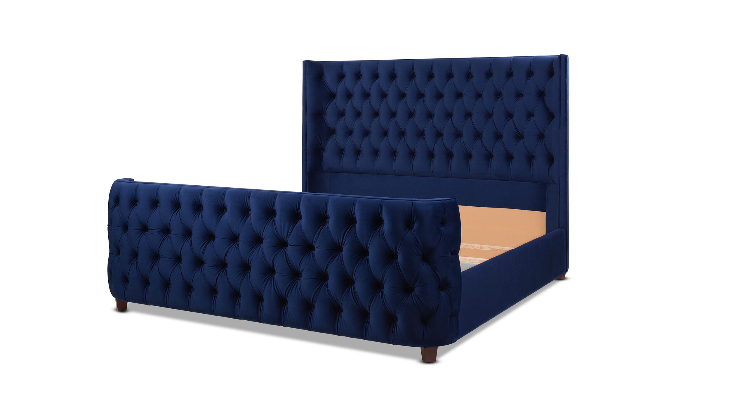 Jennifer Taylor Home Brooklyn Brooklyn King Tufted Panel Bed, Navy Blue, large