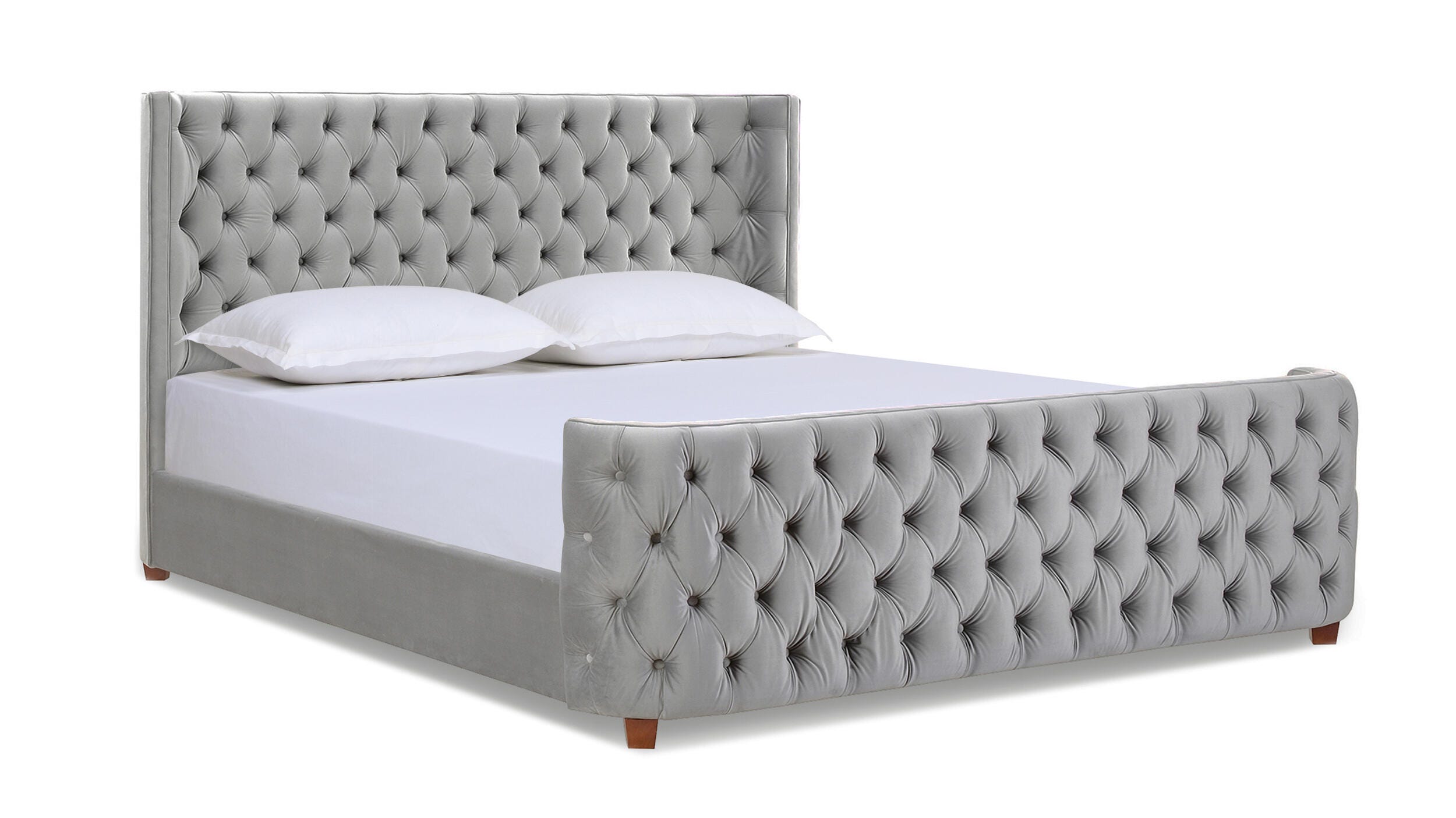 Jennifer Taylor Brooklyn King Tufted Panel Bed, Opal Gray, large