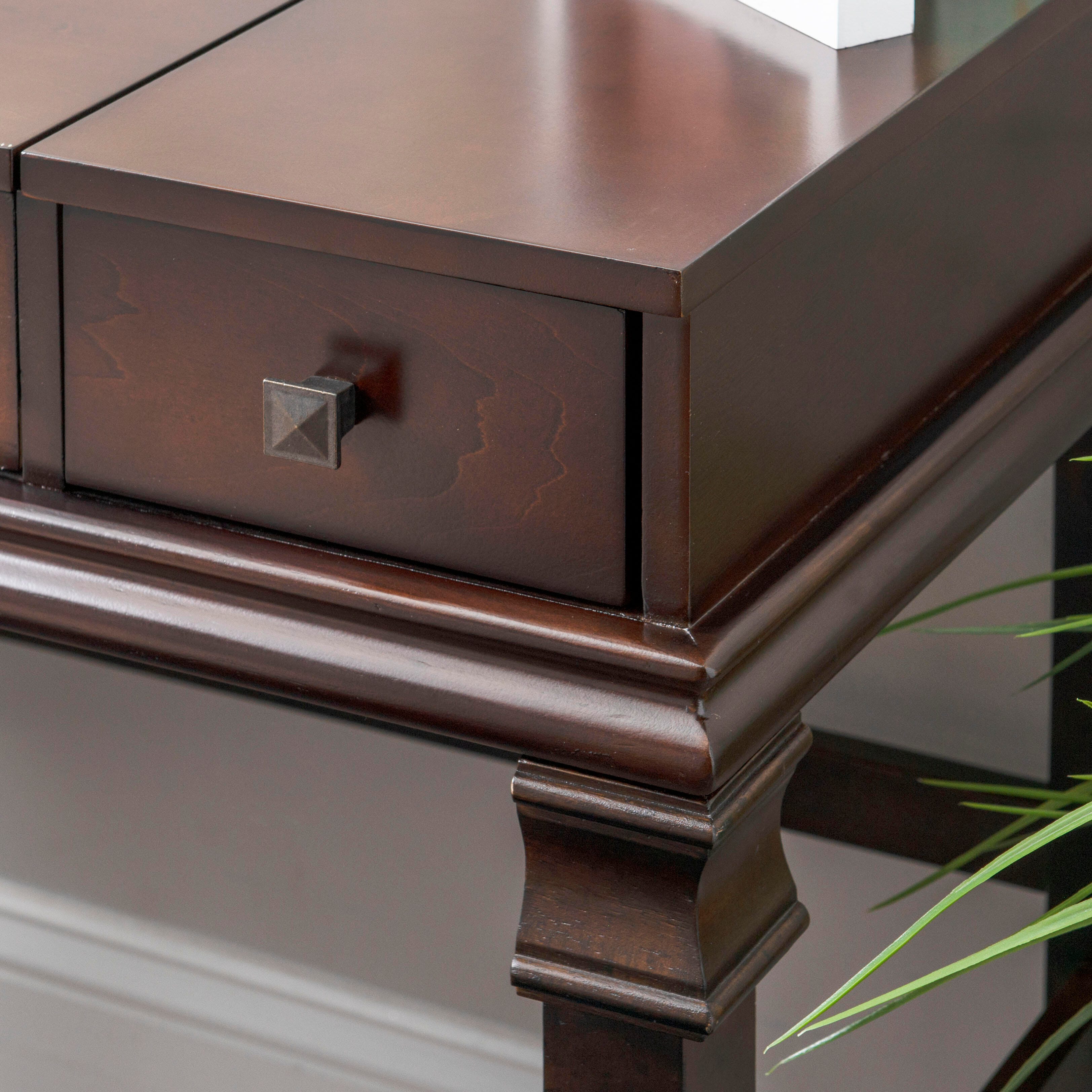 Linon Angela Vanity Set, Walnut, large
