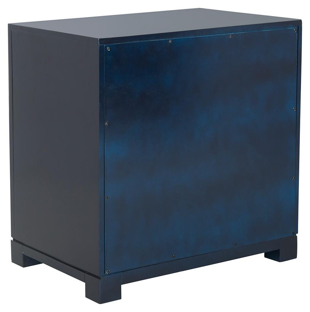 Three Drawer Night Stand, Navy, large