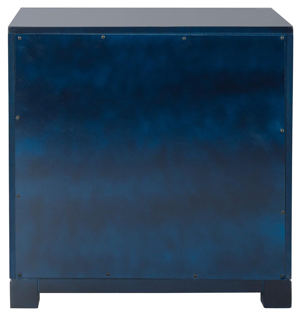 Three Drawer Night Stand, Navy, large