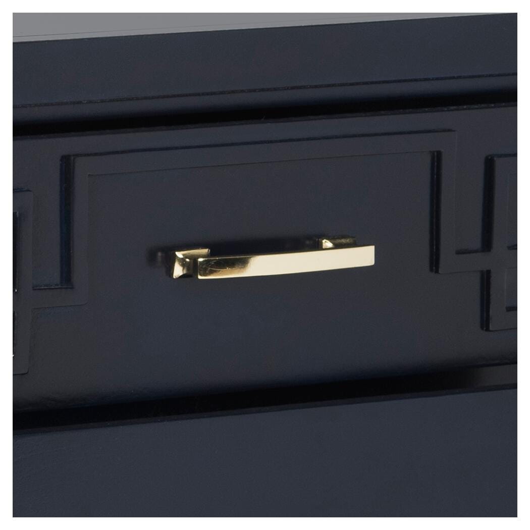 Three Drawer Night Stand, Navy, large