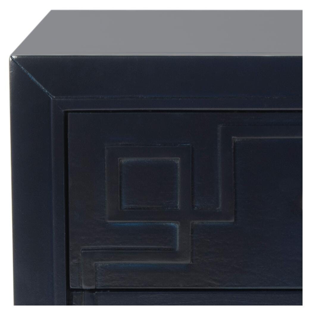 Three Drawer Night Stand, Navy, large