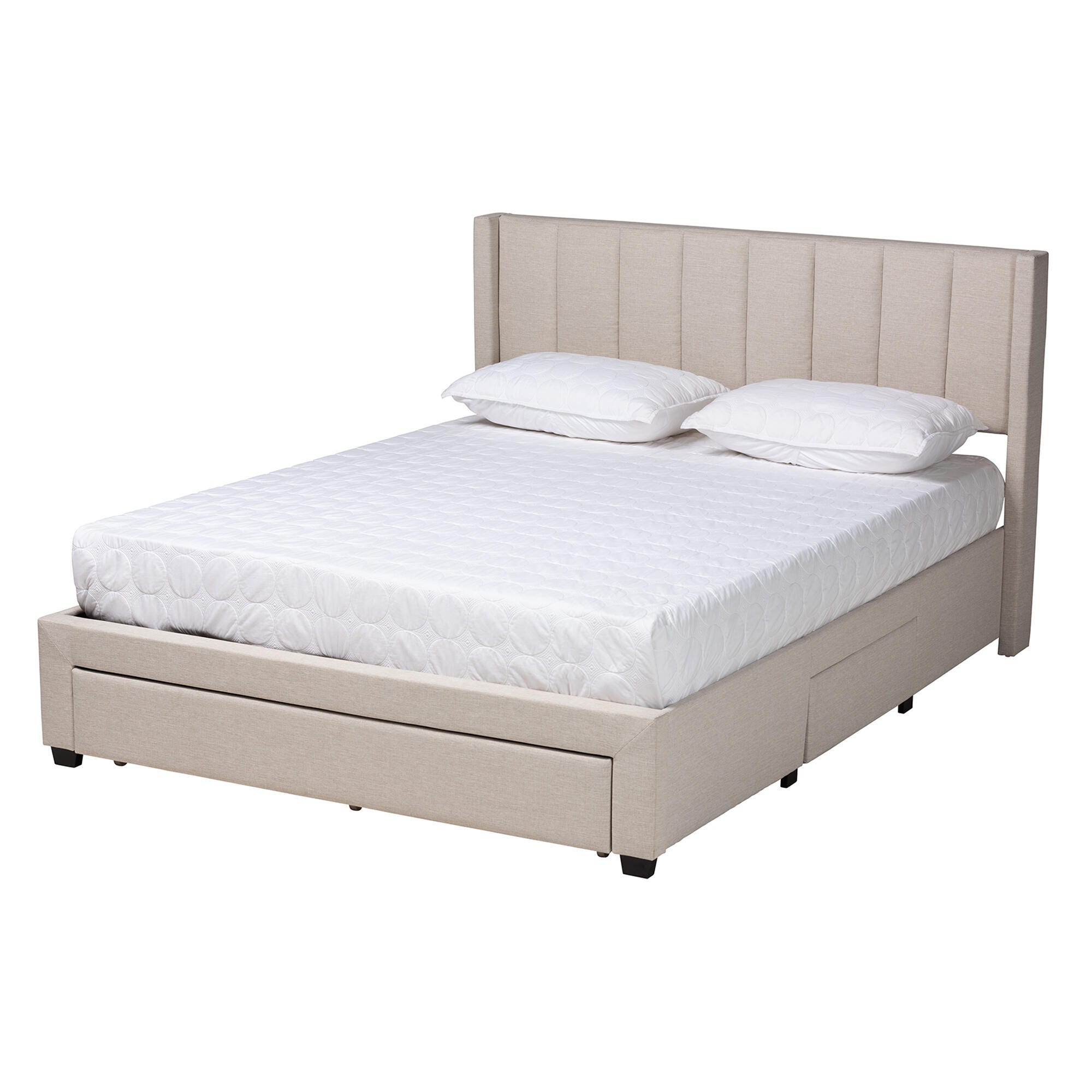 Baxton Studio Coronado Queen Platform Bed With Storage, , large