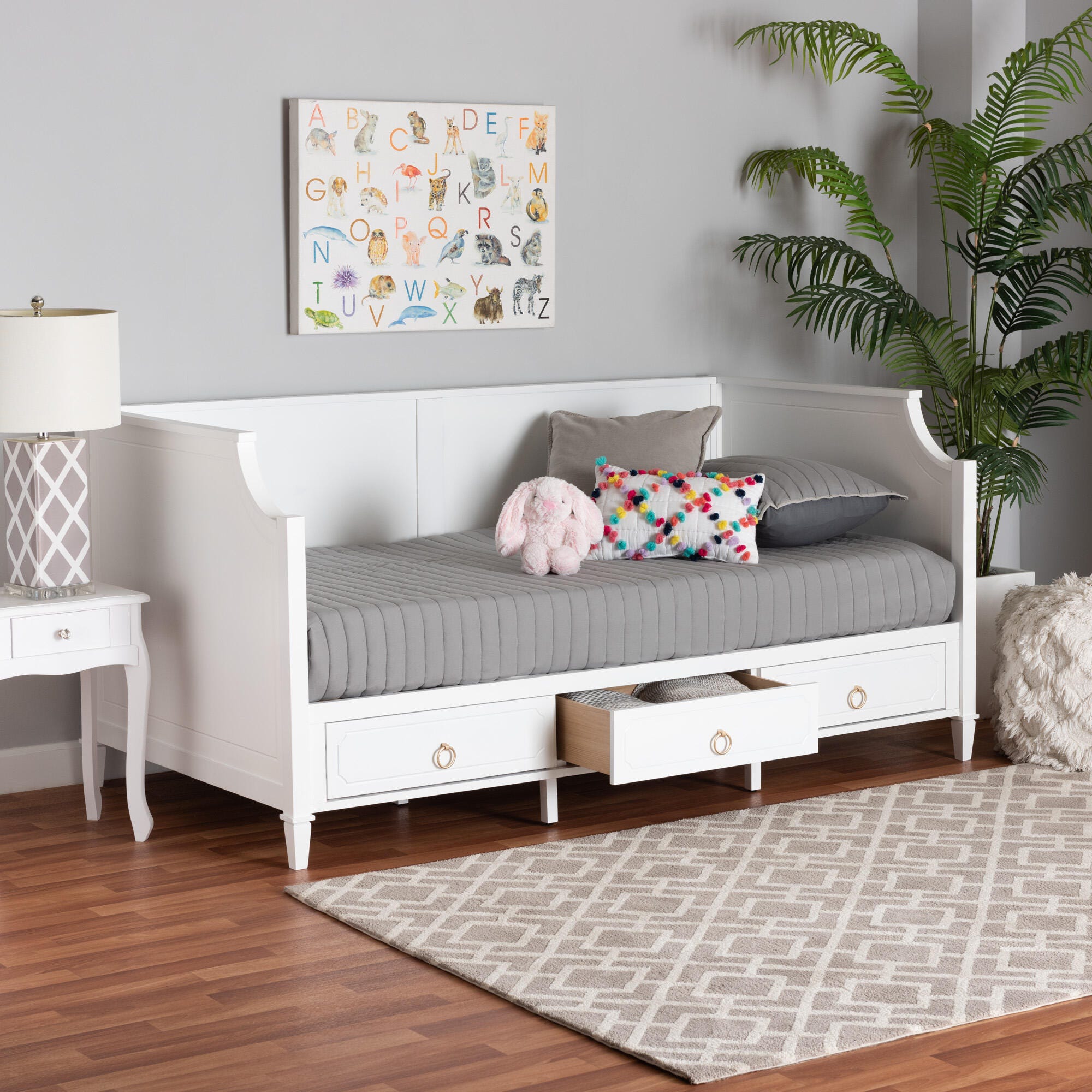 Baxton Studio Lowri Twin 3-Drawer Daybed, , large