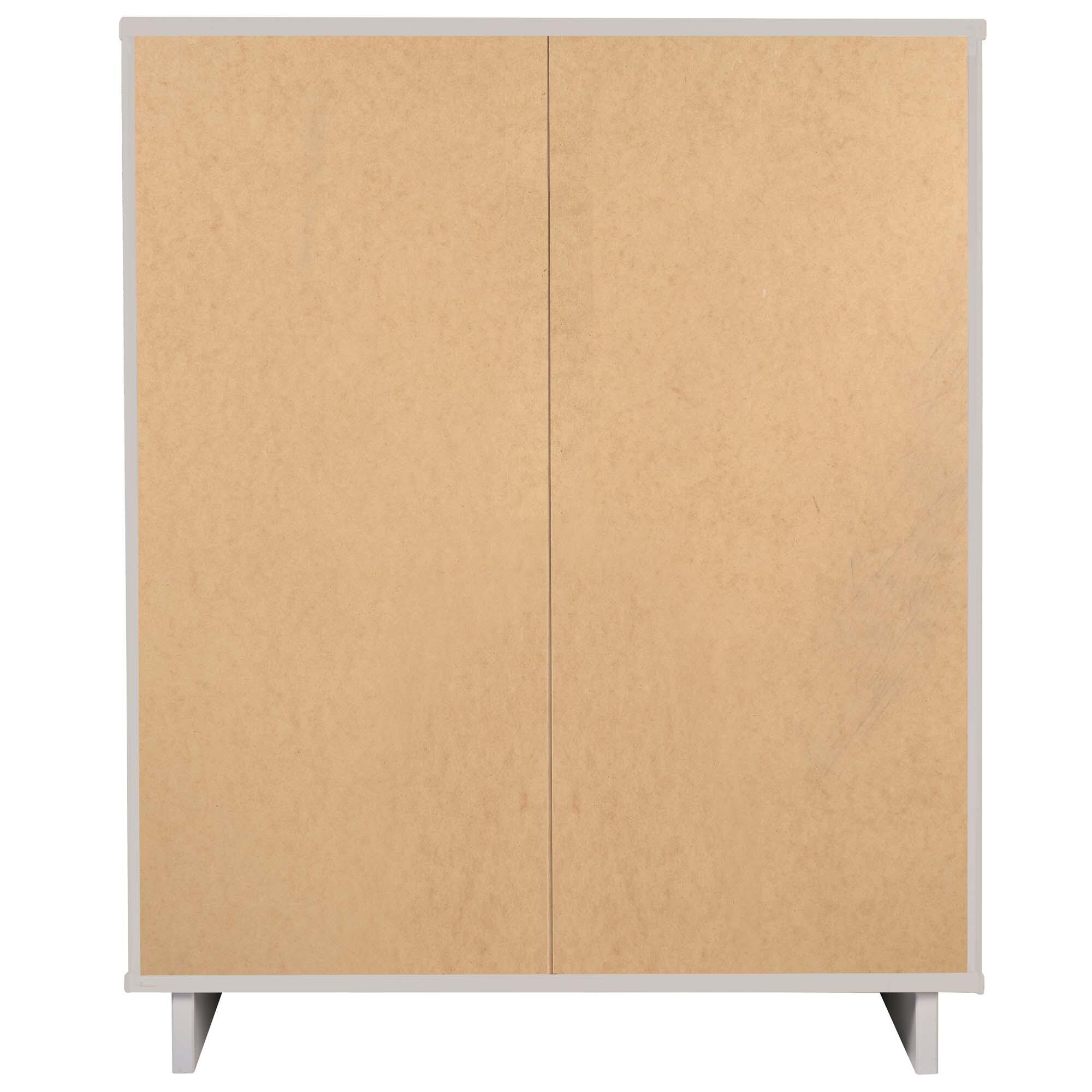 Manhattan Comfort 38" 5 Drawer Dresser, Light Gray, large