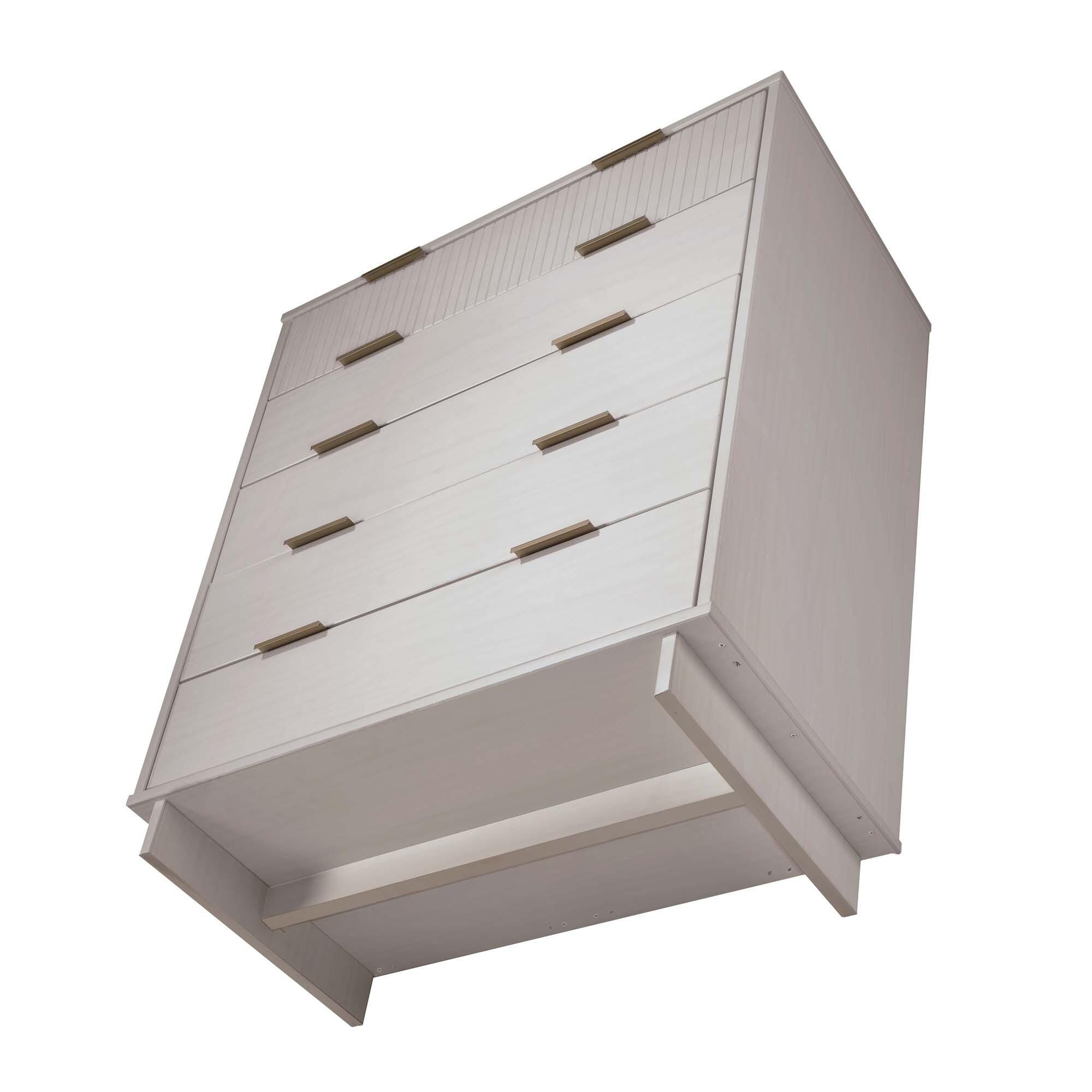 Manhattan Comfort 38" 5 Drawer Dresser, Light Gray, large