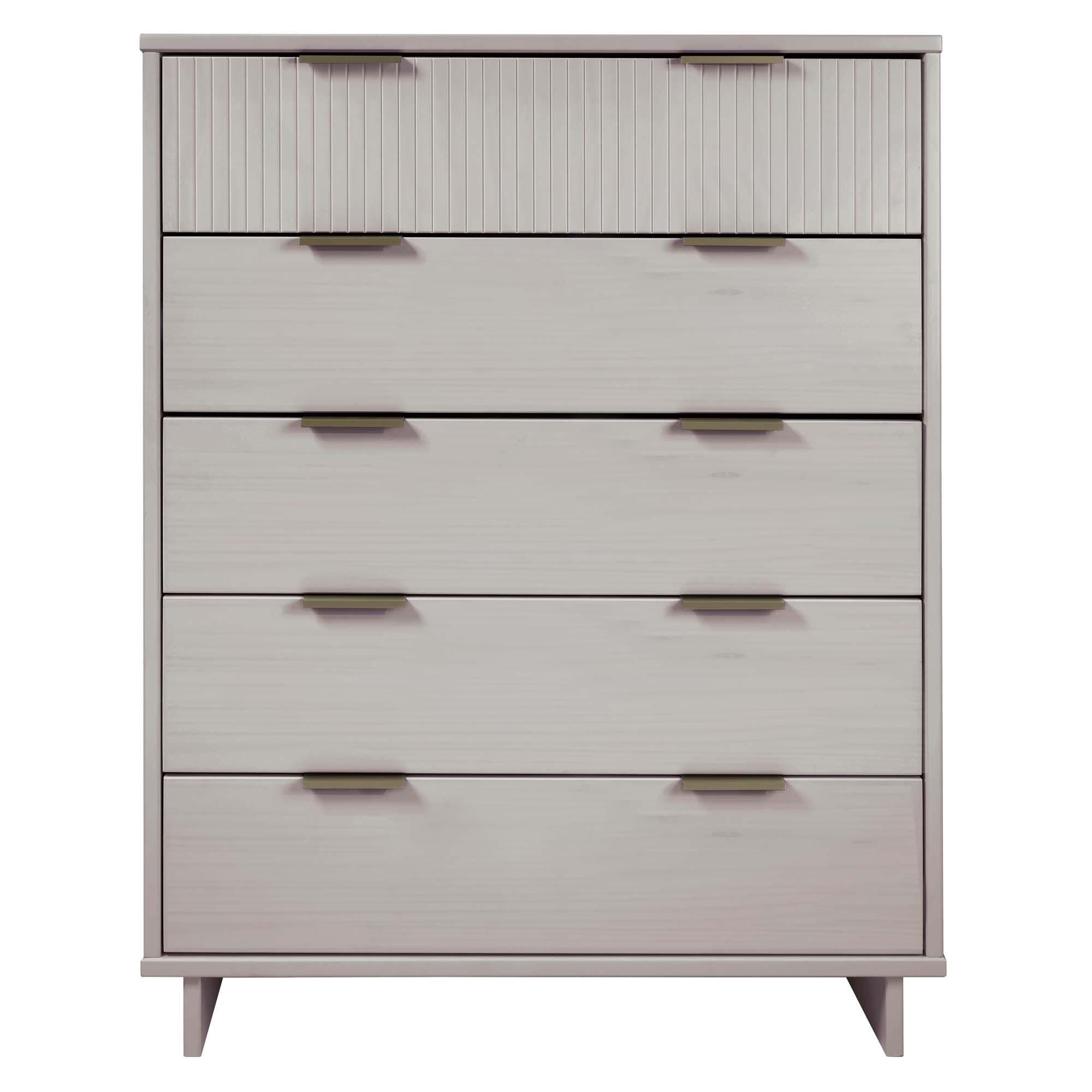 Manhattan Comfort 38" 5 Drawer Dresser, Light Gray, large