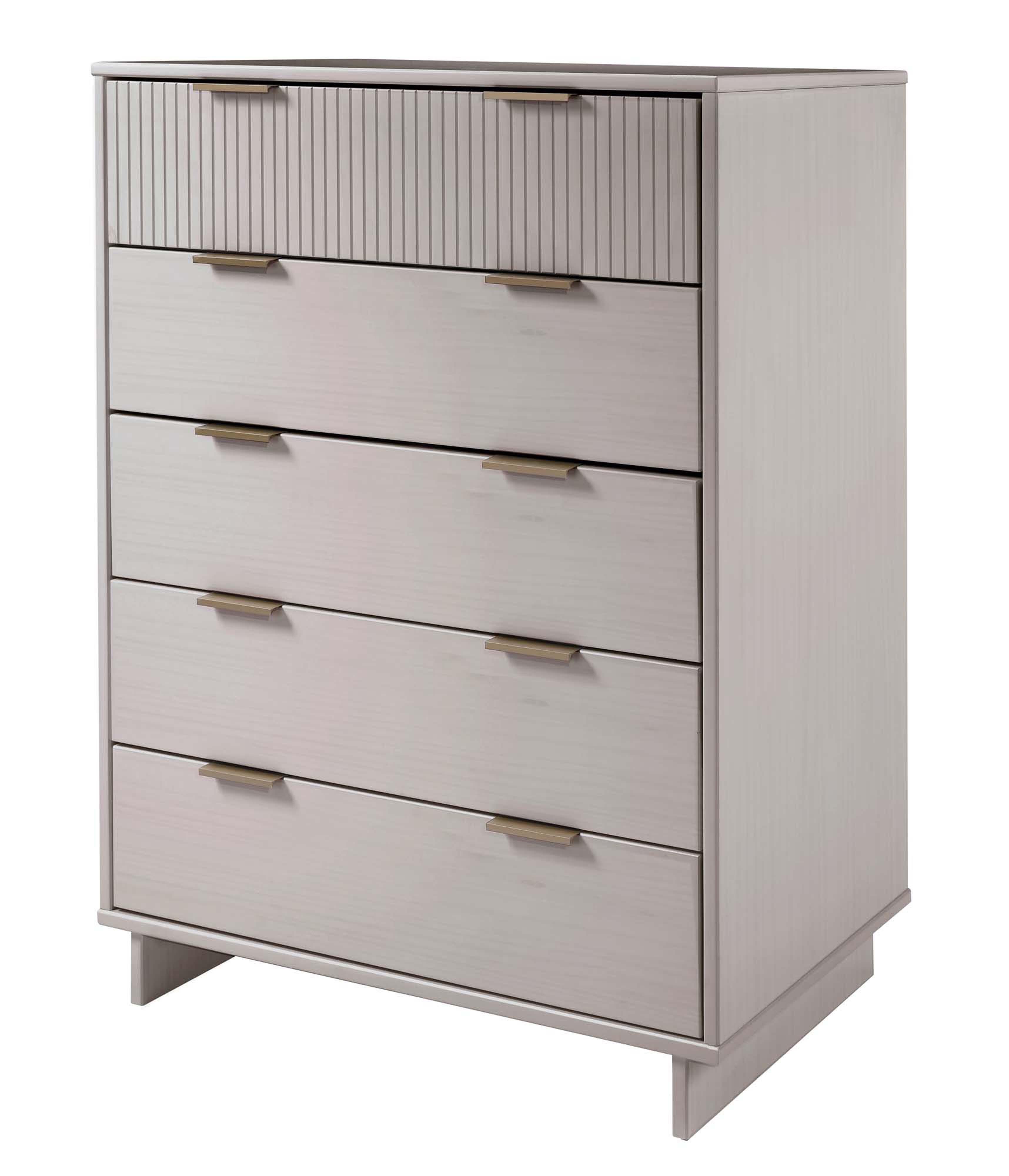 Manhattan Comfort 38" 5 Drawer Dresser, Light Gray, large