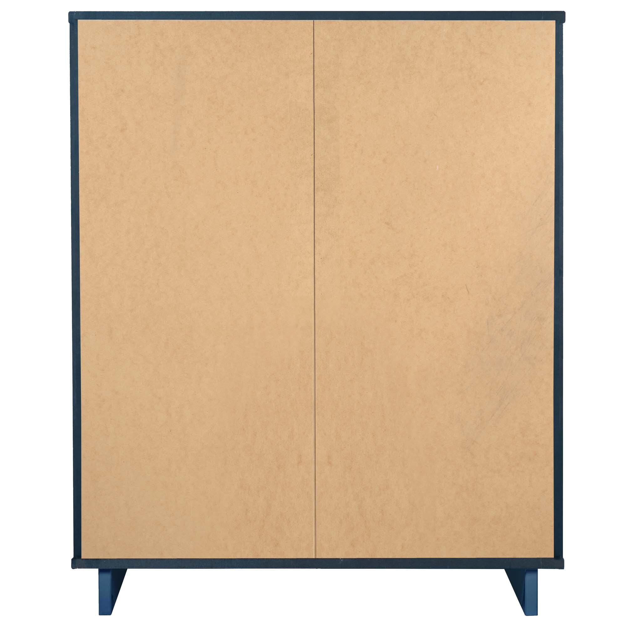 Manhattan Comfort 38" 5 Drawer Dresser, Midnight Blue, large
