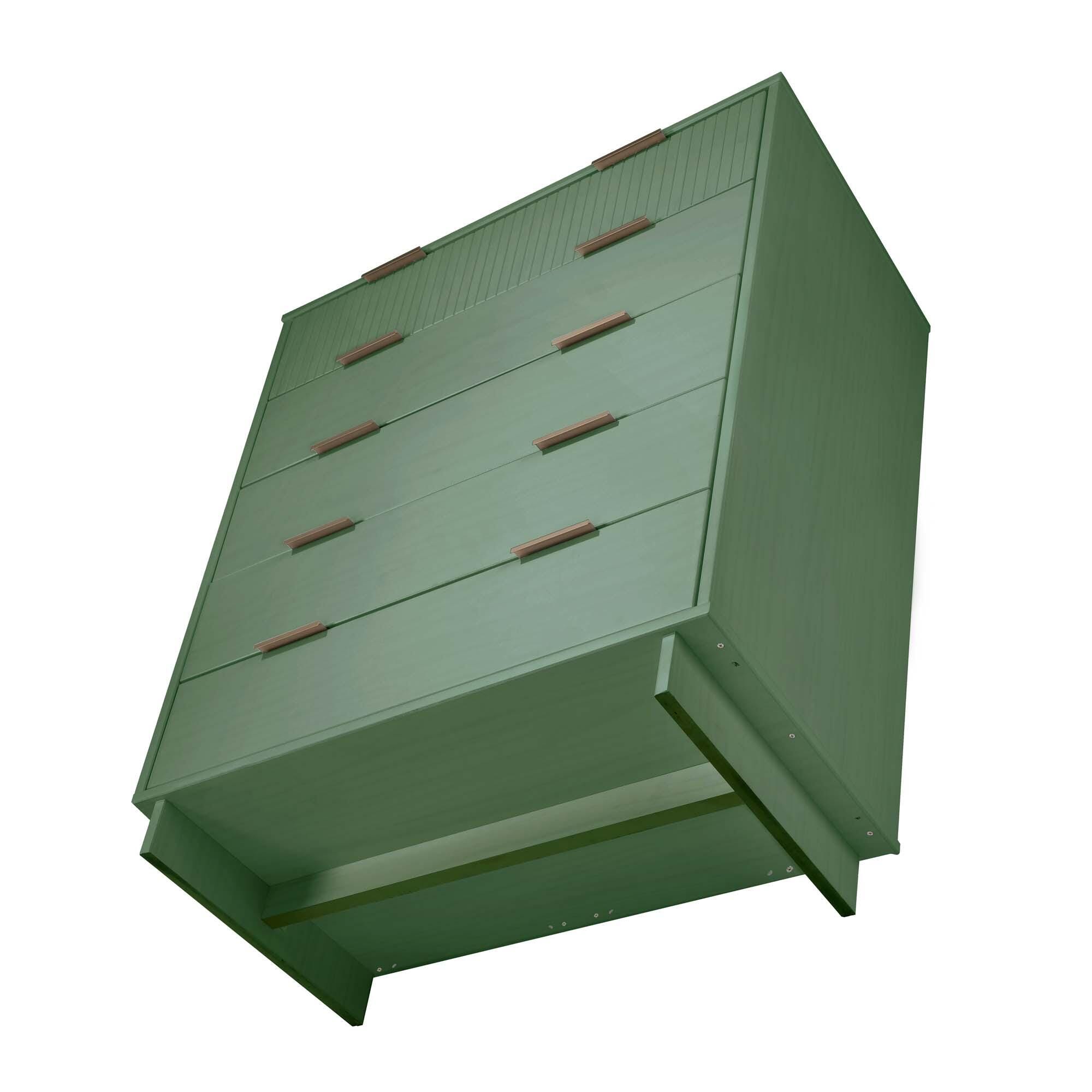 Manhattan Comfort 38" 5 Drawer Dresser, Sage Green, large