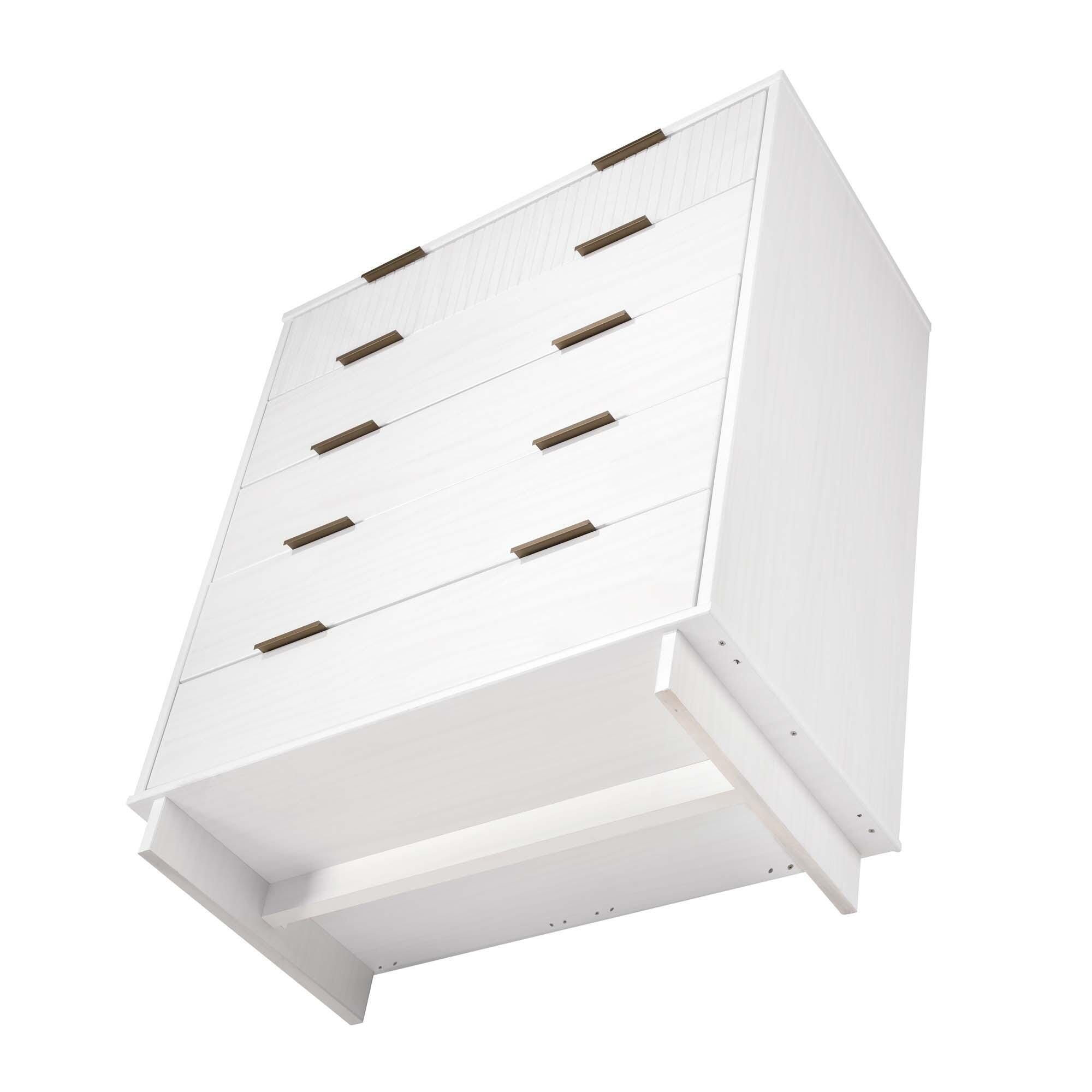 Manhattan Comfort 38" 5 Drawer Dresser, White, large